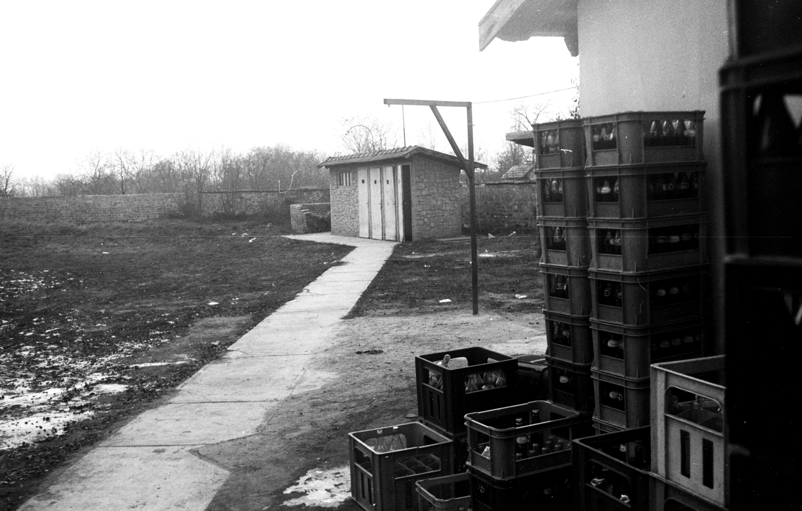 1983, Jankó Attila, yard, crate, Fortepan #75759