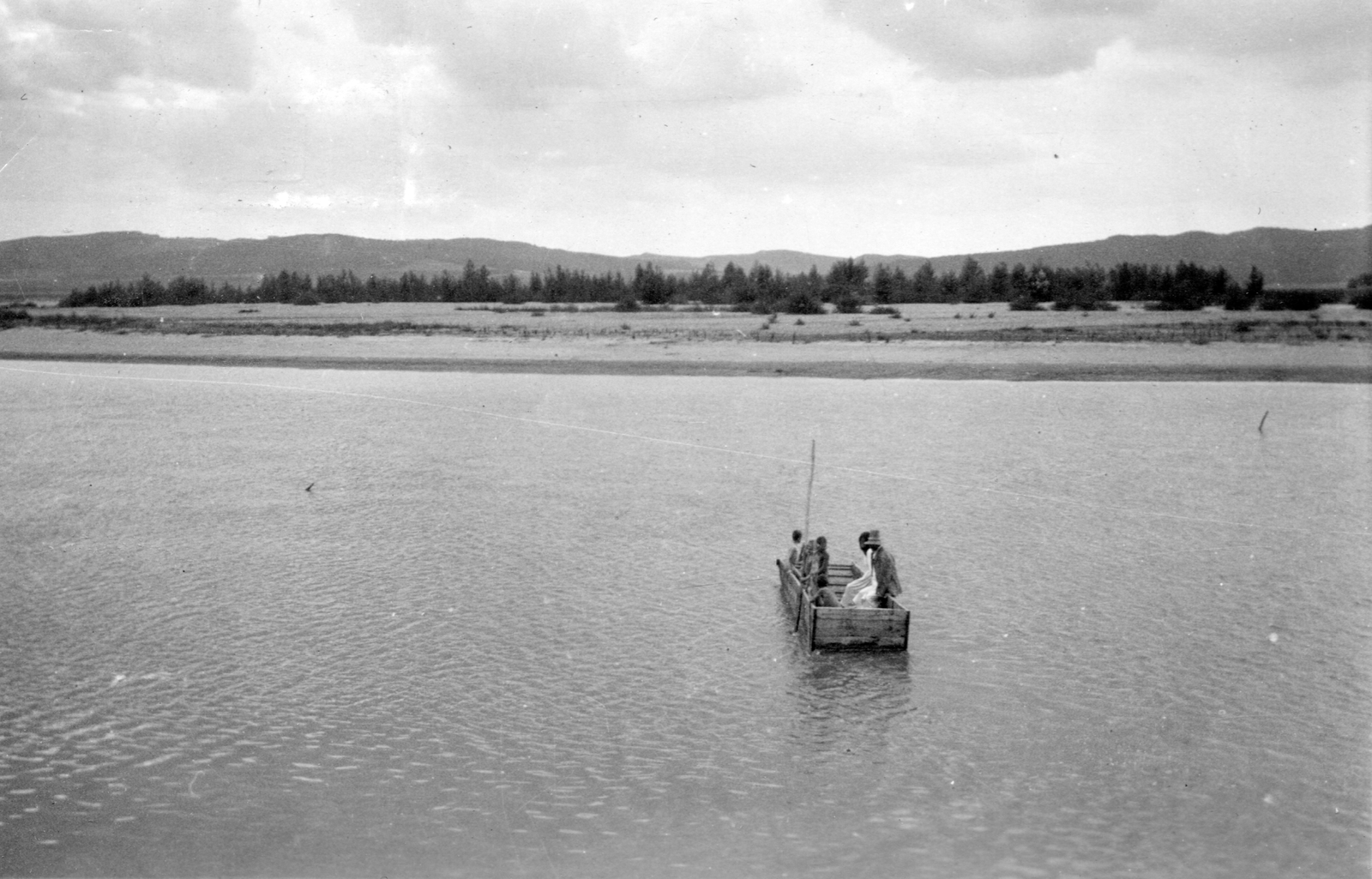 Románia,Erdély, Náprád, a Szamos folyó a falu mellett., 1930, Péchy László, ladik, Fortepan #75811