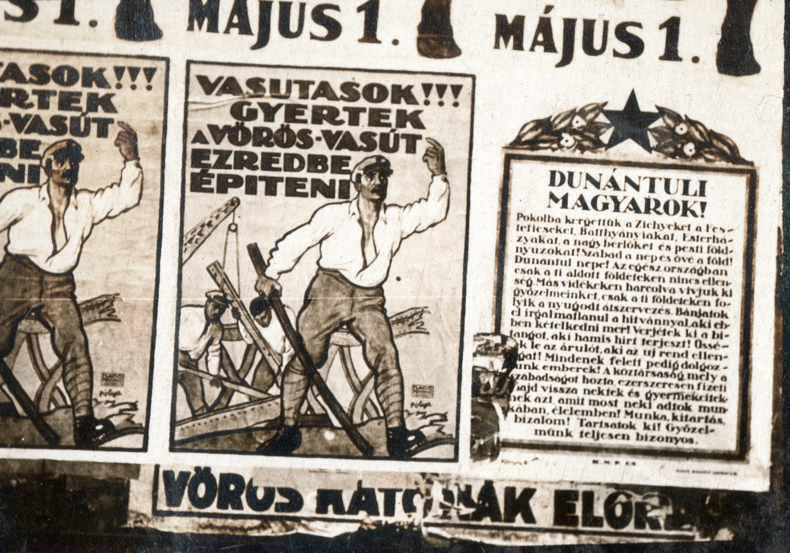 Hungary, Budapest, 1919, Péchy László, poster, Hungarian Soviet Republic, slogan, Tibor Pólya-graphics, Fortepan #75867