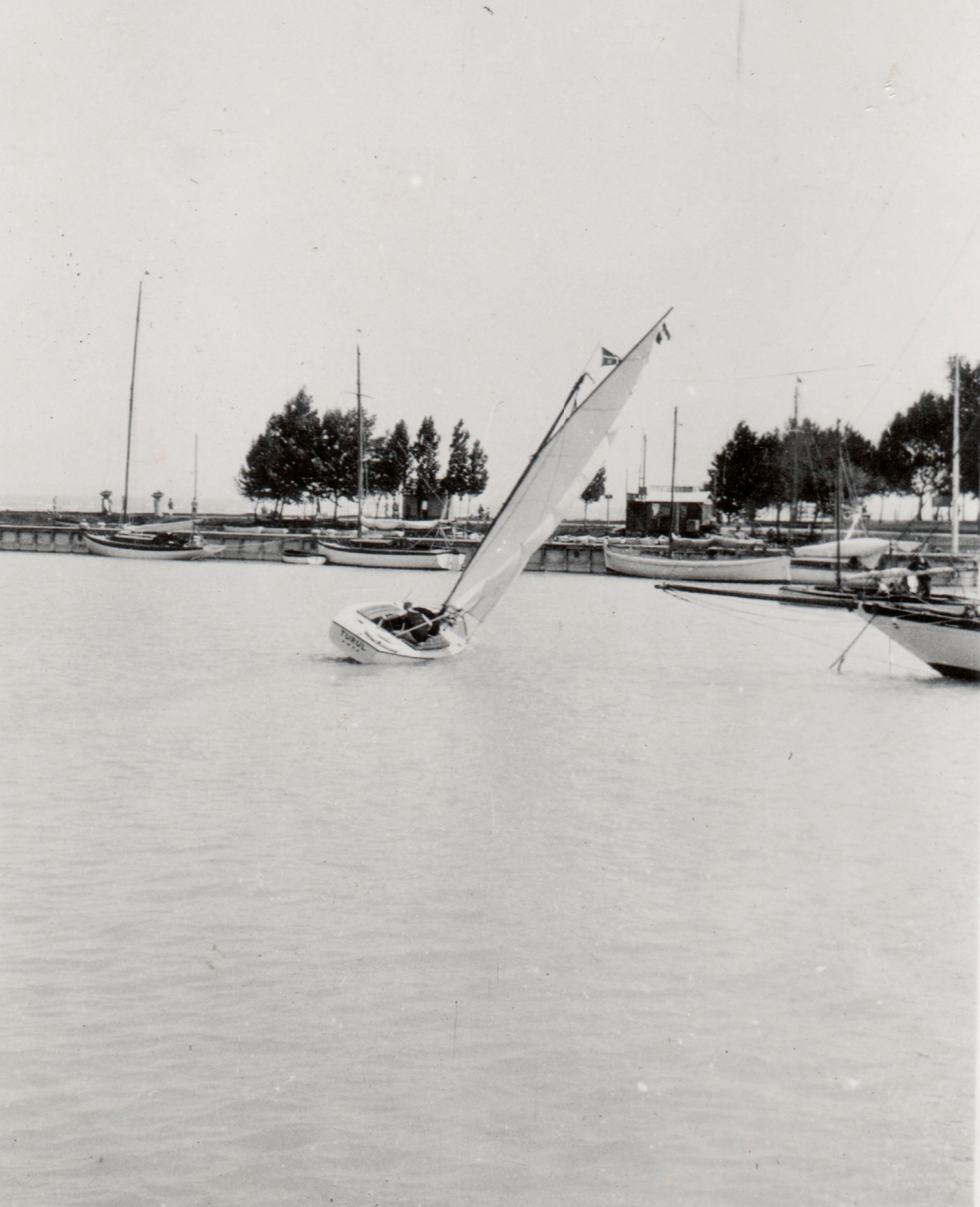Hungary,Lake Balaton, Siófok, kikötő., 1920, Péchy László, sailboat, Fortepan #75900