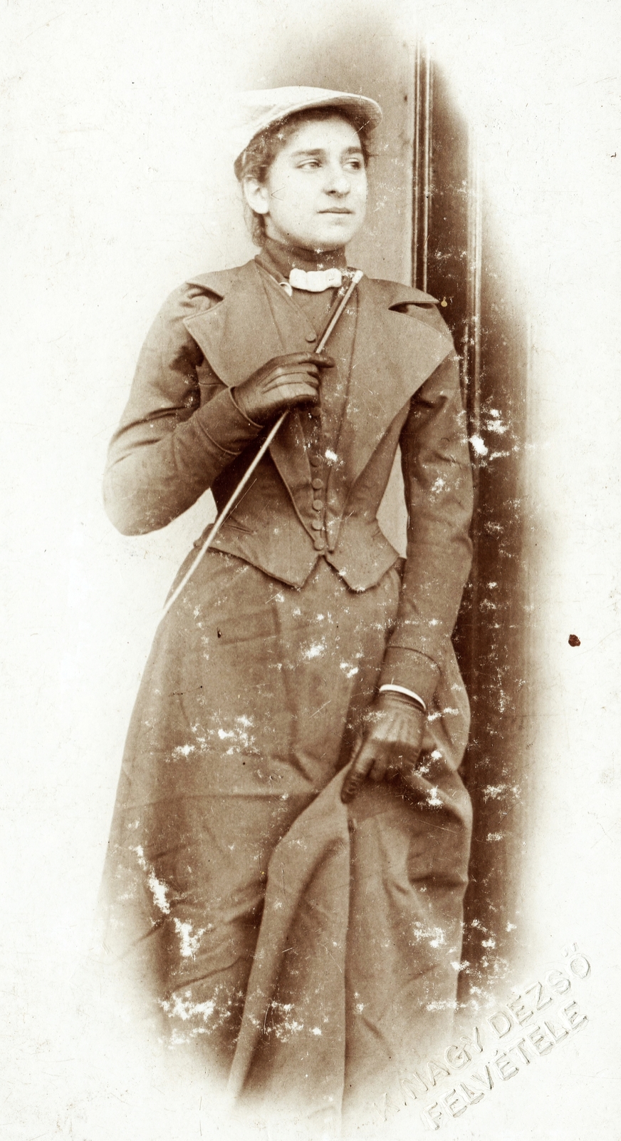 1900, Péchy László, portré, nő, lovagló pálca, Fortepan #75917