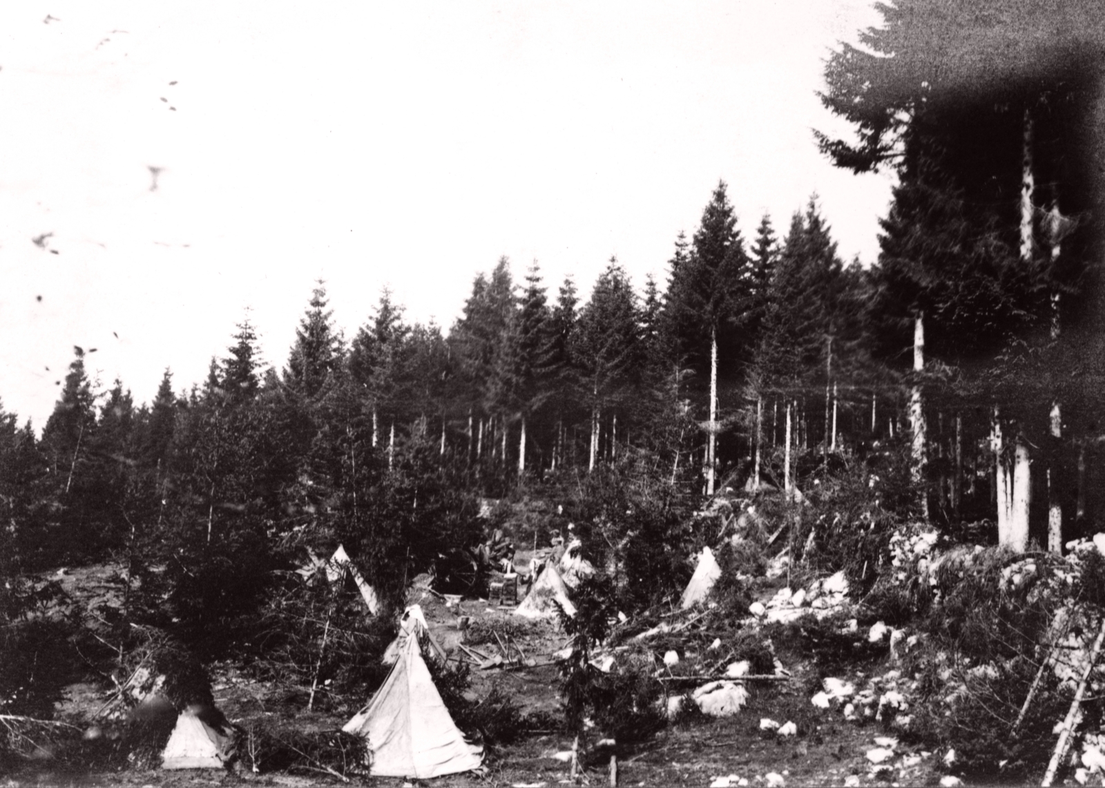 Ukrajna,Kárpátalja, Kőrösmező, tábor a település közelében, a Hryhoriwka-hegyen., 1917, Péchy László, első világháború, sátor, Fortepan #76012
