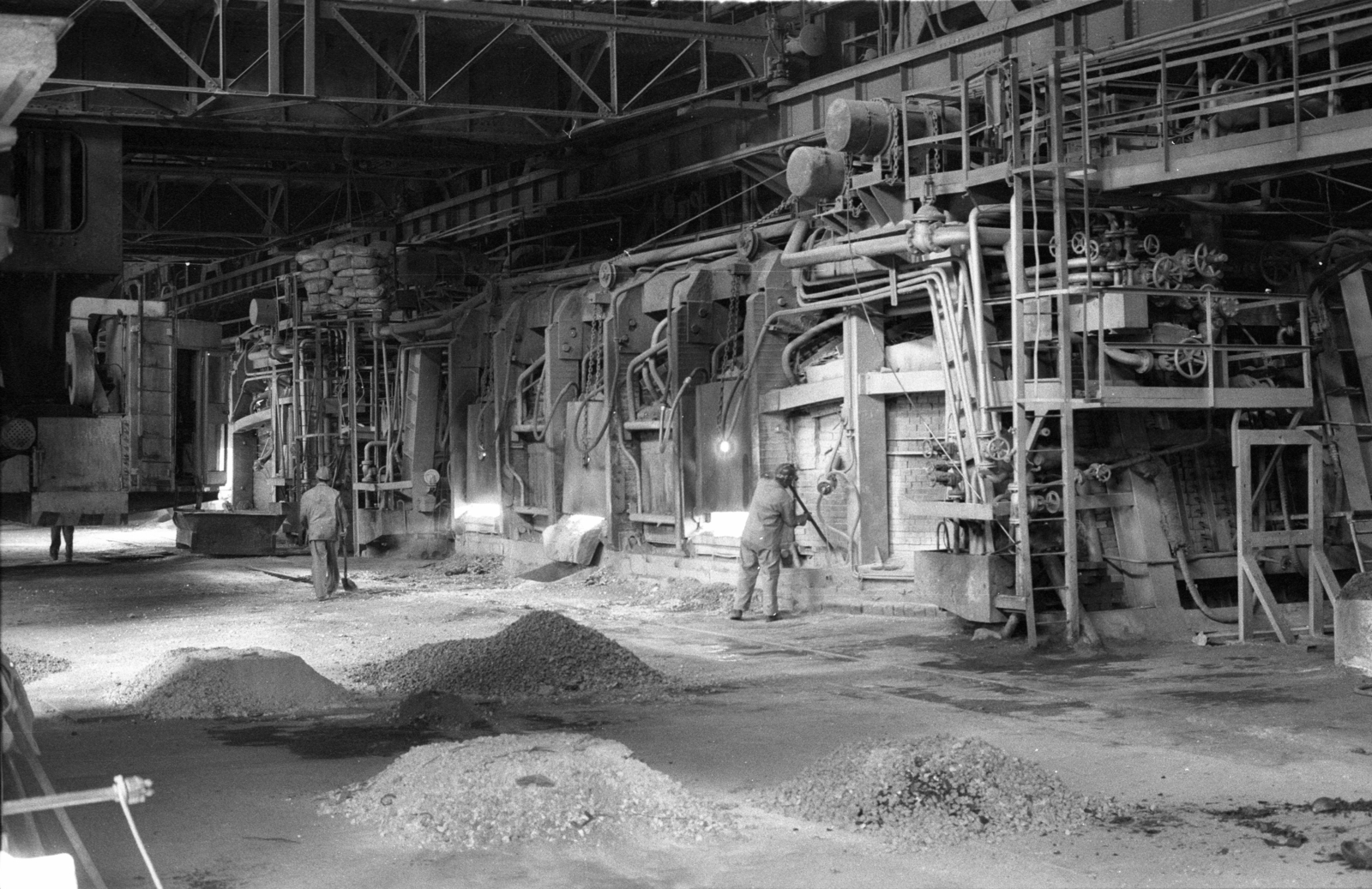 Hungary, Ózd, Ózdi Kohászati Üzemek, Martinacélmű., 1986, Erdei Katalin, metallurgy, Fortepan #76103