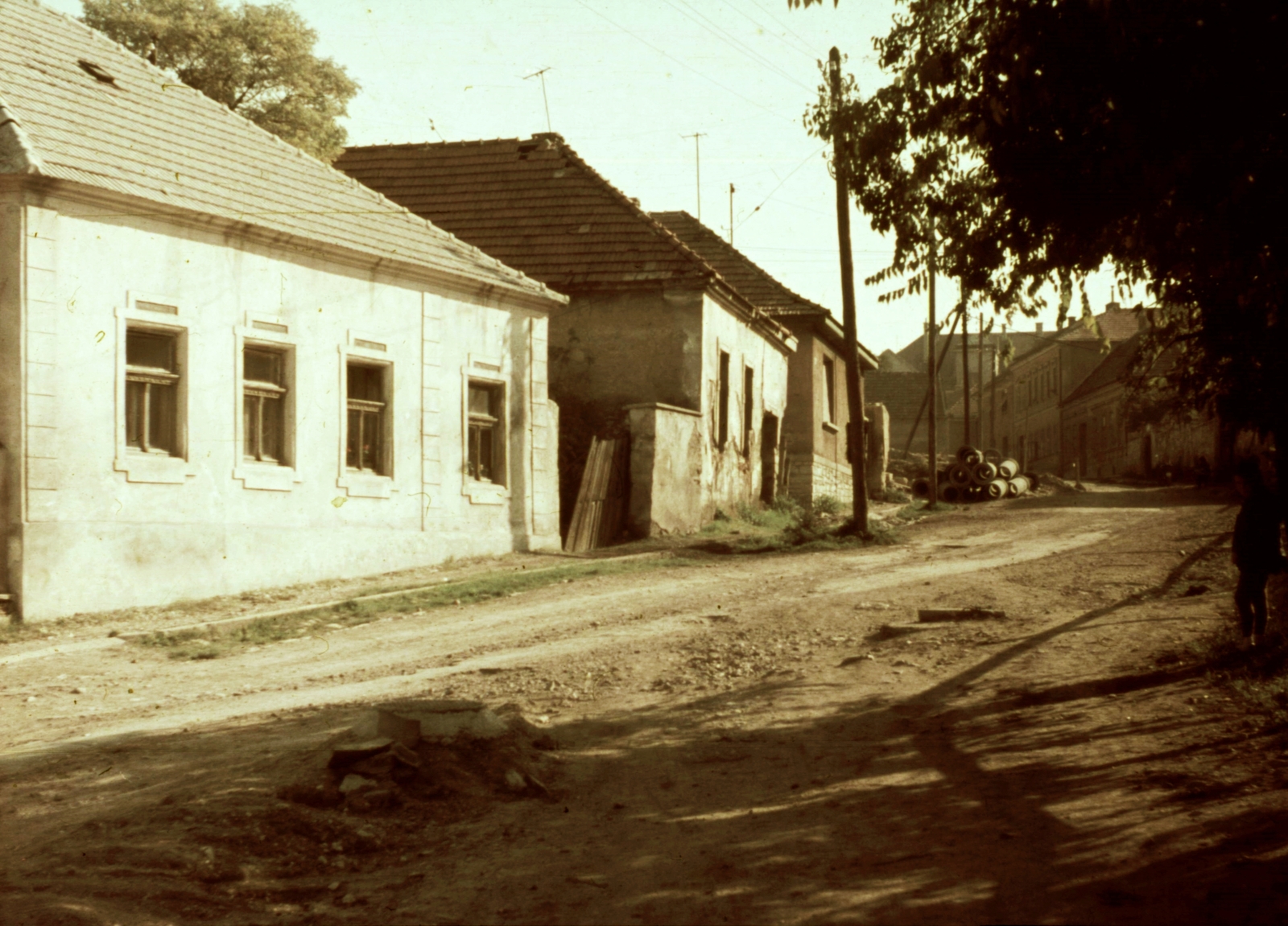 Magyarország, Veszprém, Csaplár János utca, az épületek helyén ma a Lovassy László Gimnázium található., 1968, Herth Viktória dr, Bodó Emma, színes, utcakép, Fortepan #76550