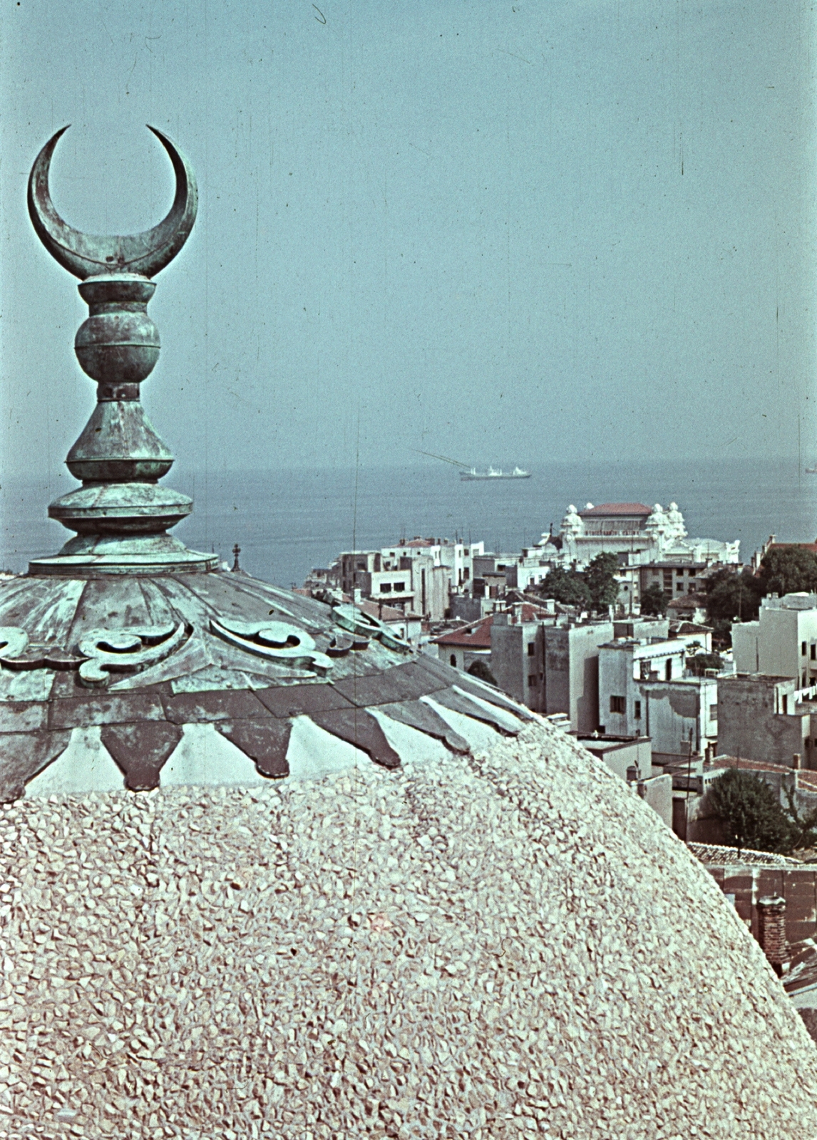Romania, Constanța, Károly-mecset., 1962, Erky-Nagy Tibor, colorful, mosque, romanesque revival architect, Byzantine Revival architecture, Victor Ștefănescu-design, Fortepan #76585
