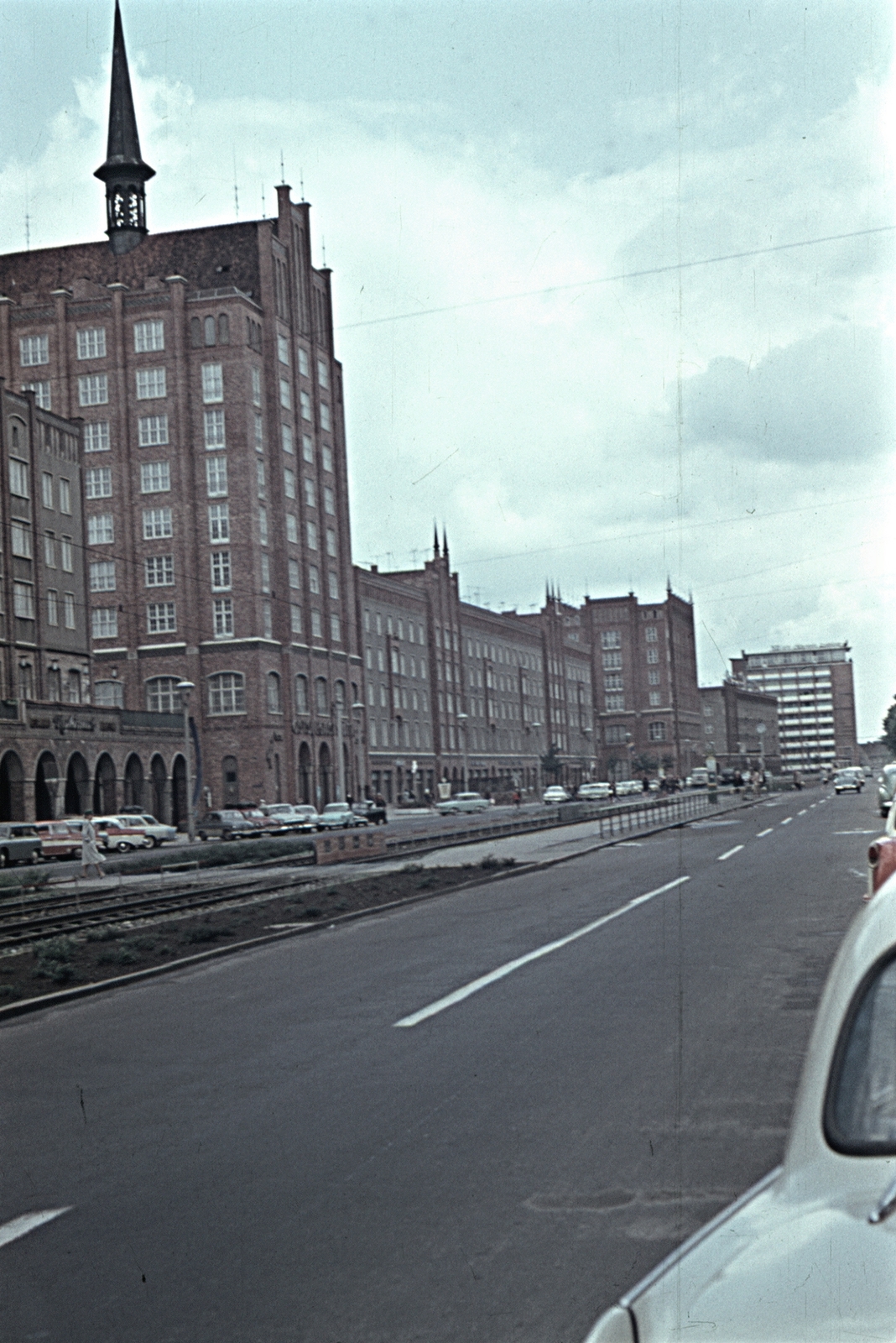Germany, Rostock, Lange Strasse., 1965, Erky-Nagy Tibor, colorful, street view, GDR, Fortepan #76628