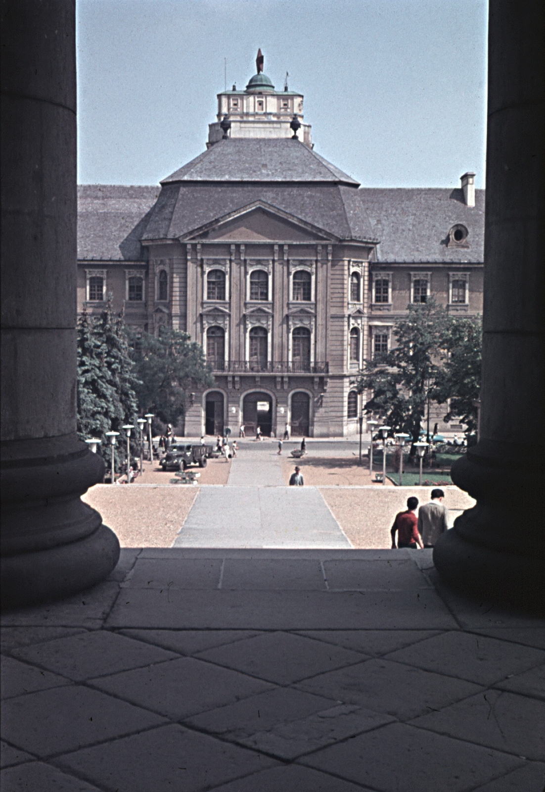 Hungary, Eger, Eszterházy (Szabadság) tér, a Líceum a Főszékesegyháztól nézve., 1966, Erky-Nagy Tibor, colorful, Baroque-style, Josef Ignaz Gerl-design, Jakab Fellner-design, József Grossmann-design, Fortepan #76652
