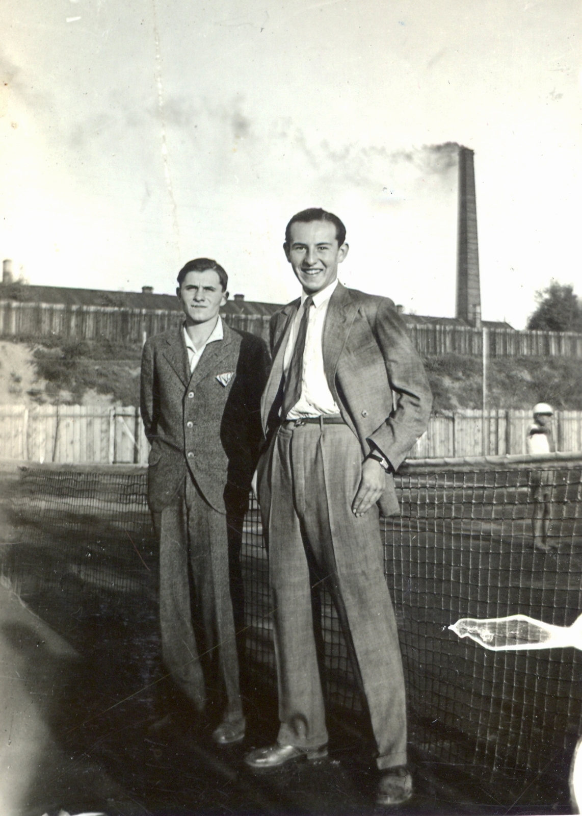 1932, Klenner Aladár, double portrait, factory chimney, Fortepan #76791