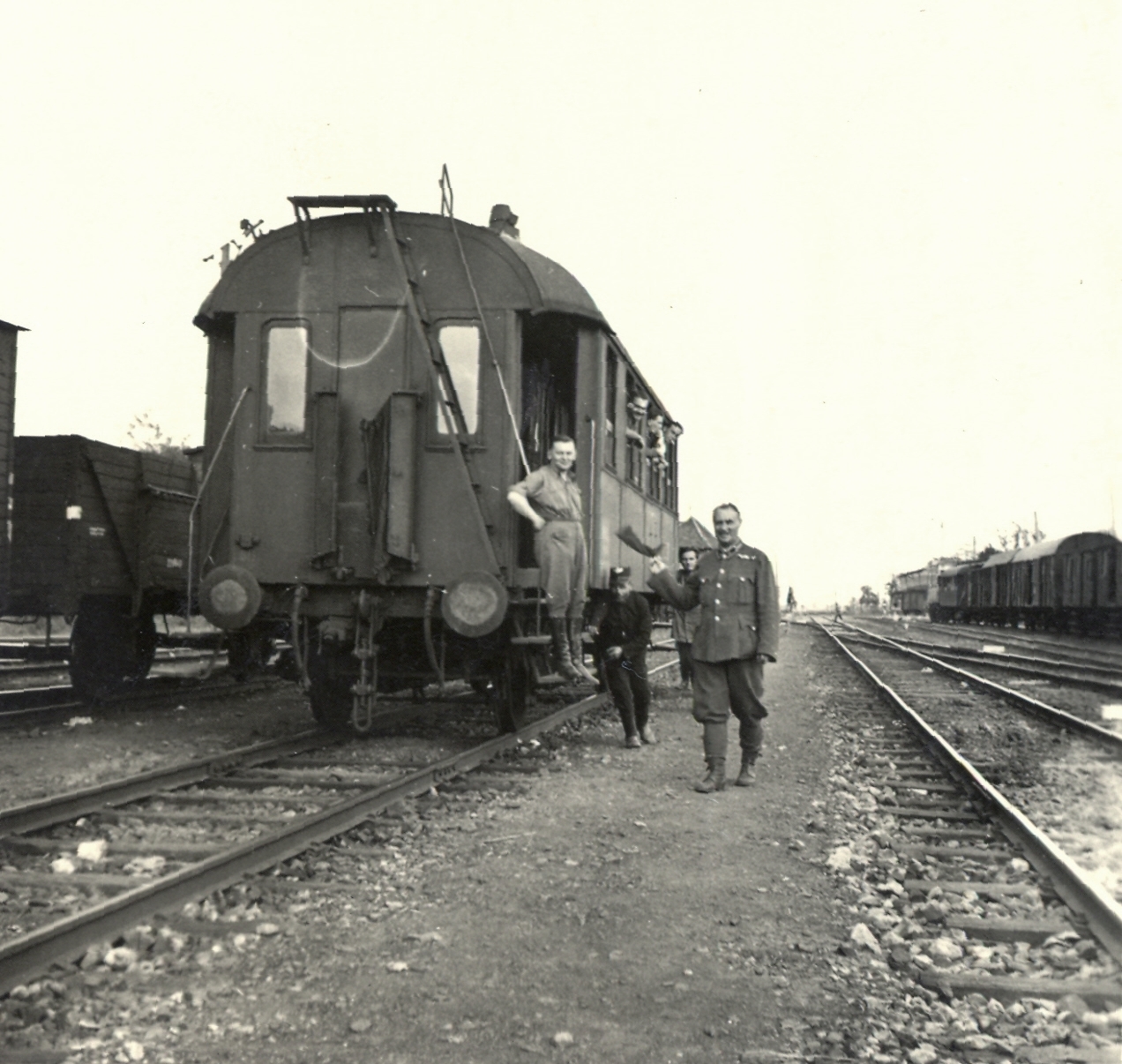 1940, Klenner Aladár, soldier, train station, railroader, Fortepan #76970