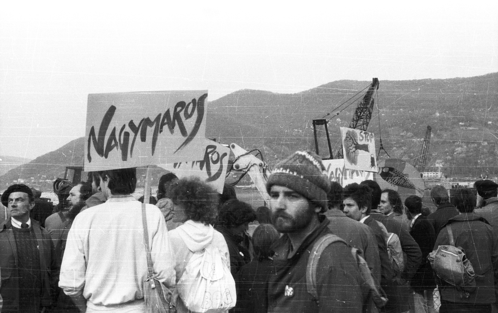 Hungary,Danube Bend, Visegrád, tüntetés a bős-nagymarosi vízlépcsőrendszer felépítése ellen., 1989, tm, strike, protest, regime change, Fortepan #77367