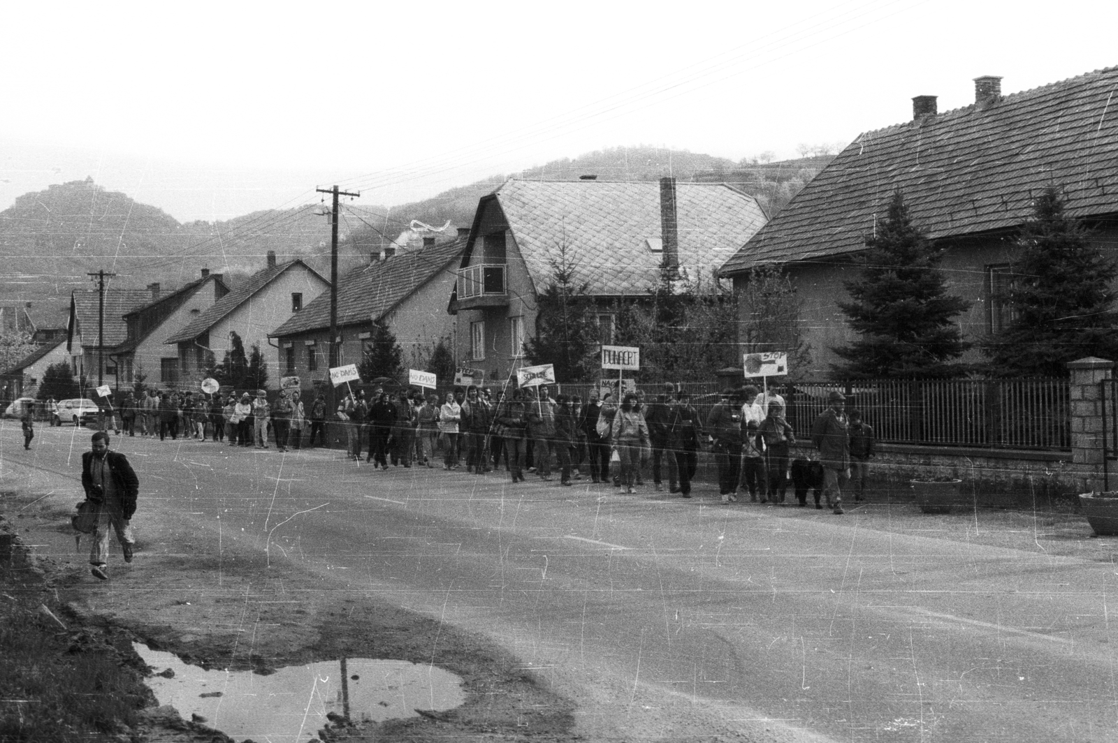 Hungary,Danube Bend, Visegrád, tüntetés a bős-nagymarosi vízlépcsőrendszer felépítése ellen., 1989, tm, protest, regime change, Fortepan #77370