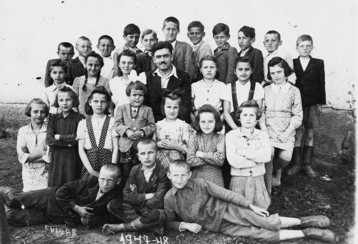 Hungary, Jánd, felső tagozatos tanulók., 1948, Ördögh János, class photo, Fortepan #77575