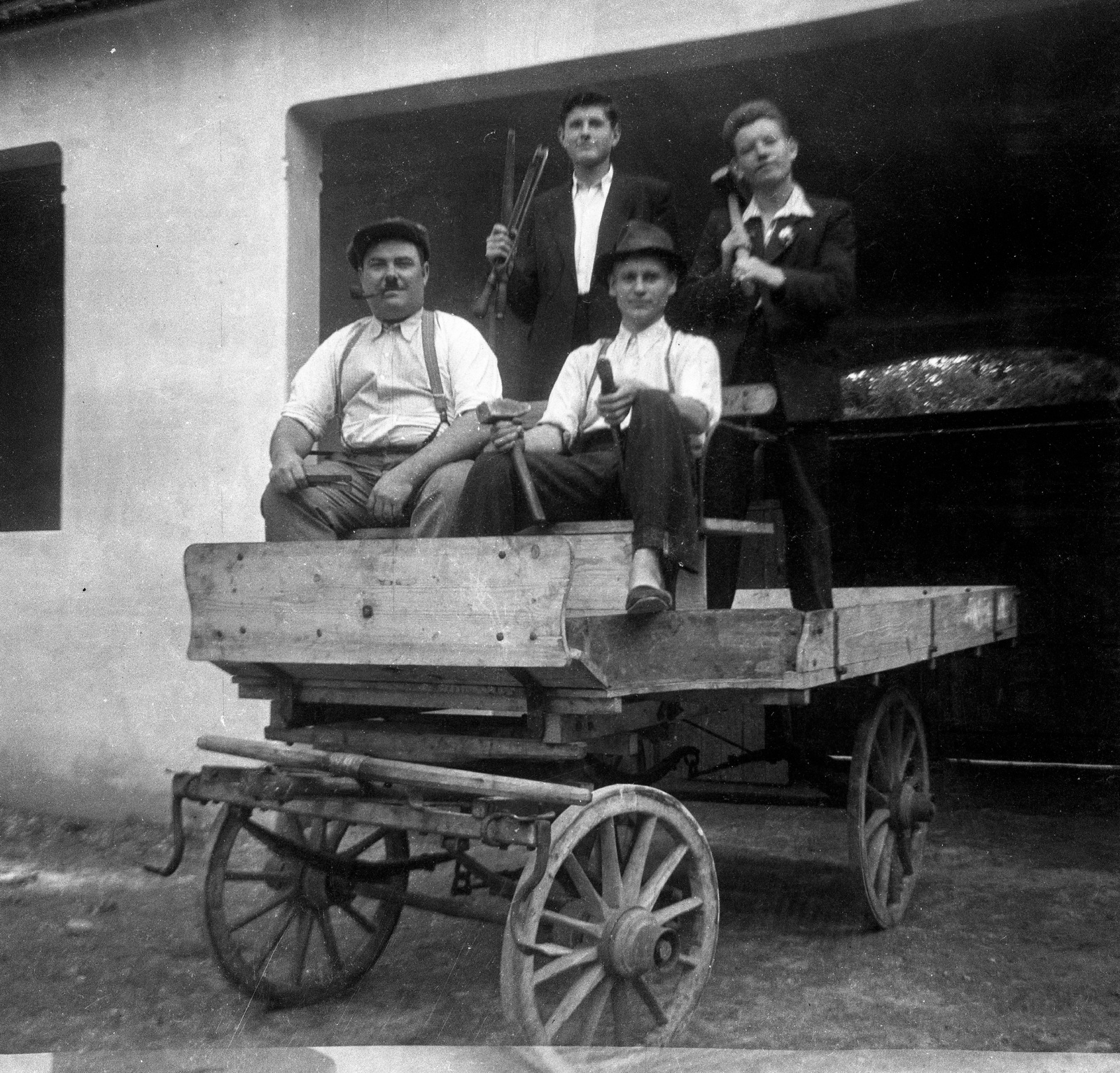1948, Magyari László/Jánoshalmi Fotótár, chariot, tool, tableau, Fortepan #77605