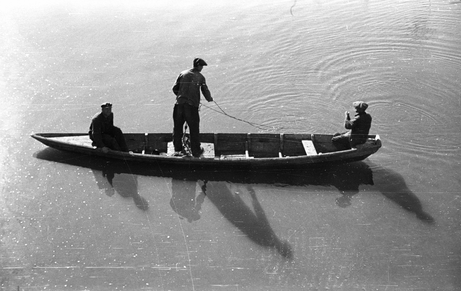 1941, Berkó Pál, boat, fishing, Fortepan #78377