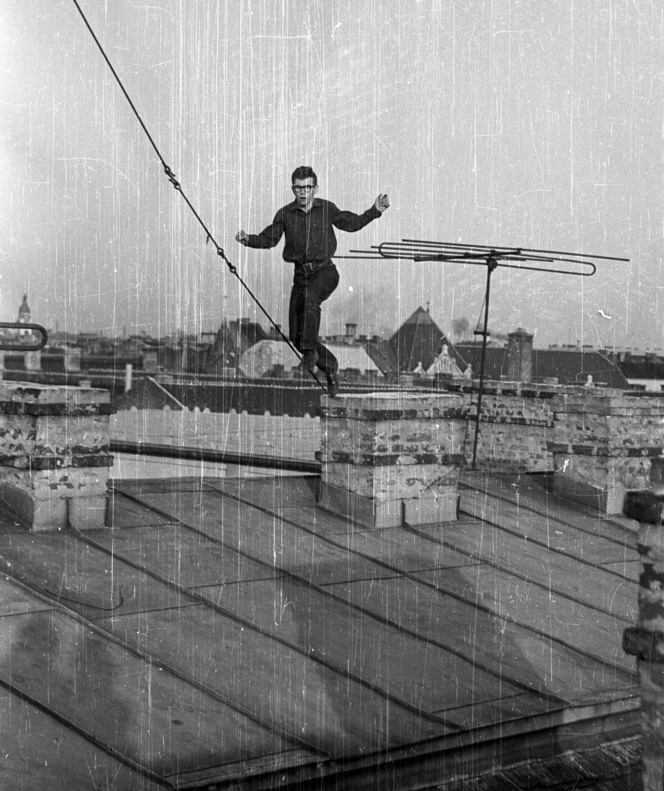 Hungary, Budapest VIII., a felvétel a Szentkirályi utca 22-24. számú ház tetején készült., 1966, Berkó Pál, aerial, Budapest, Fortepan #78417