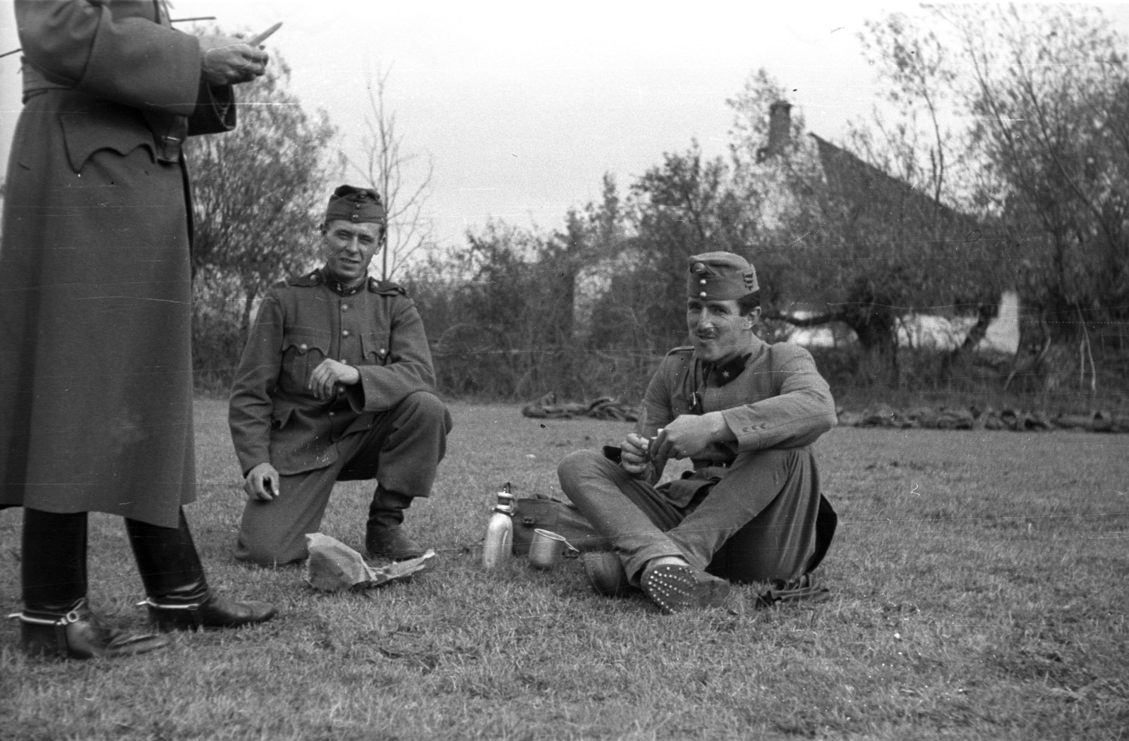 1939, Berkó Pál, dixie, soldier, flask, boots, spur, "Bocskai" side cap, Fortepan #78533
