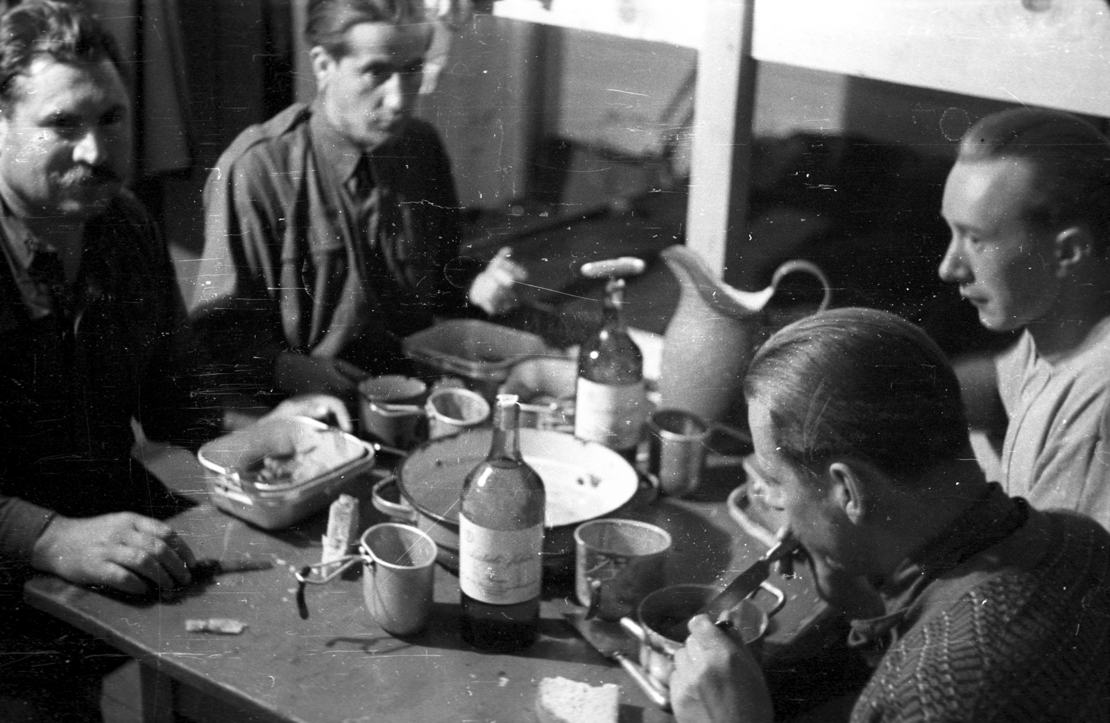 1939, Berkó Pál, meal, dixie, soldier, jug, Fortepan #78554