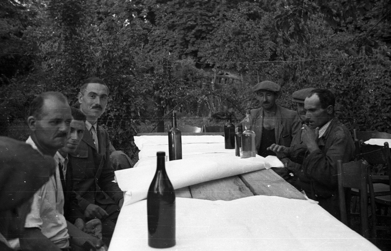 1947, Berkó Pál, table, men, Fortepan #79035