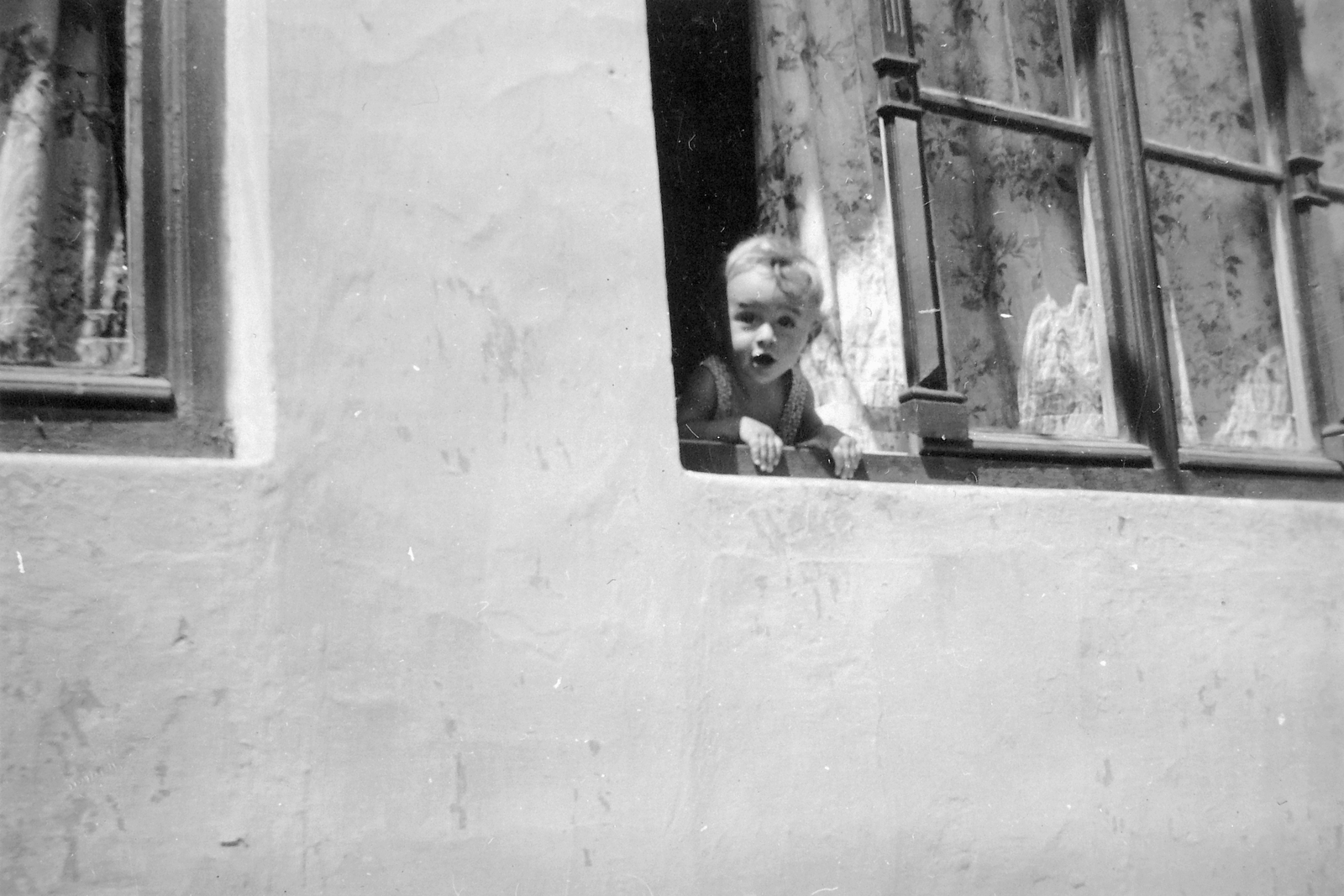 1943, Fortepan, curtain, window, kid, Fortepan #7905