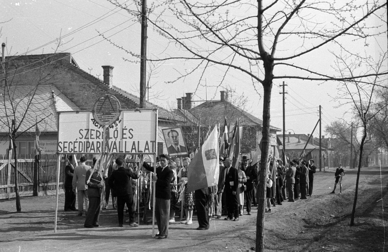 Magyarország, 1955, Berkó Pál, felvonulás, Szerelő és segédipari vállalat, Fortepan #79230
