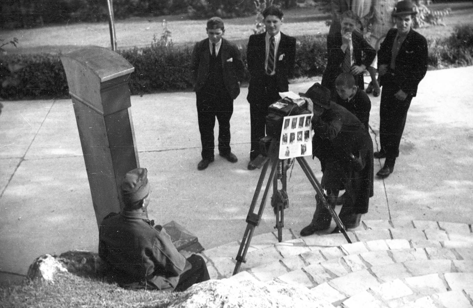 1946, Berkó Pál, photography, tripod, box camera, streetphotography, Fortepan #79324