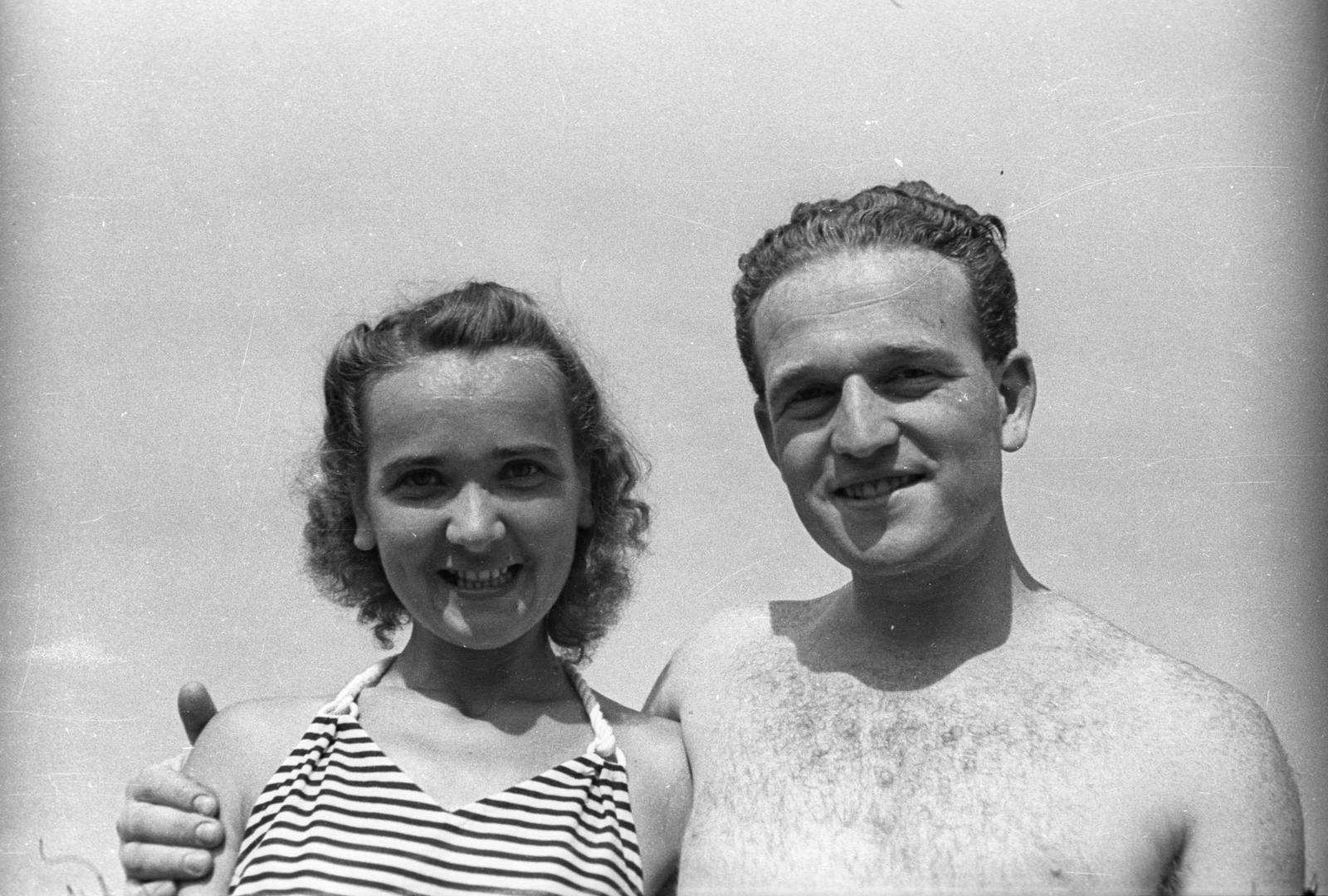 1949, Berkó Pál, man, man and woman, woman, Fortepan #79330