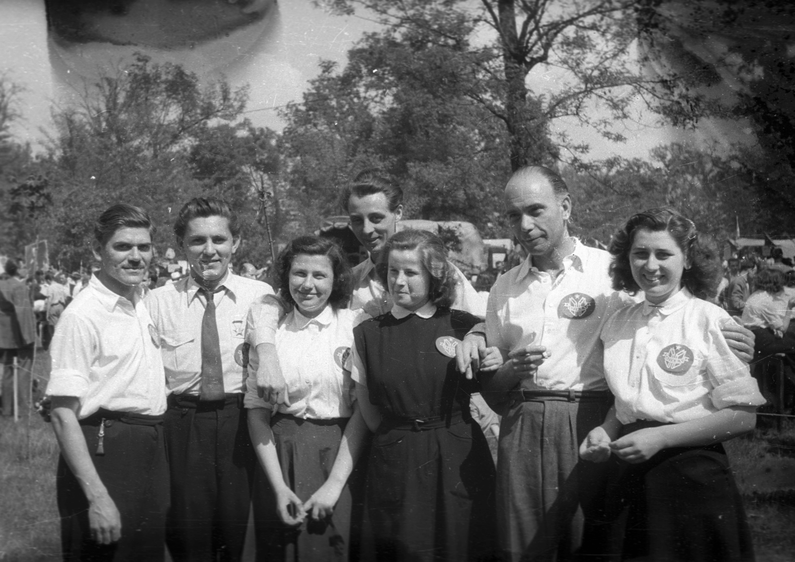 1947, Berkó Pál, tableau, youth, uniform, Fortepan #79341