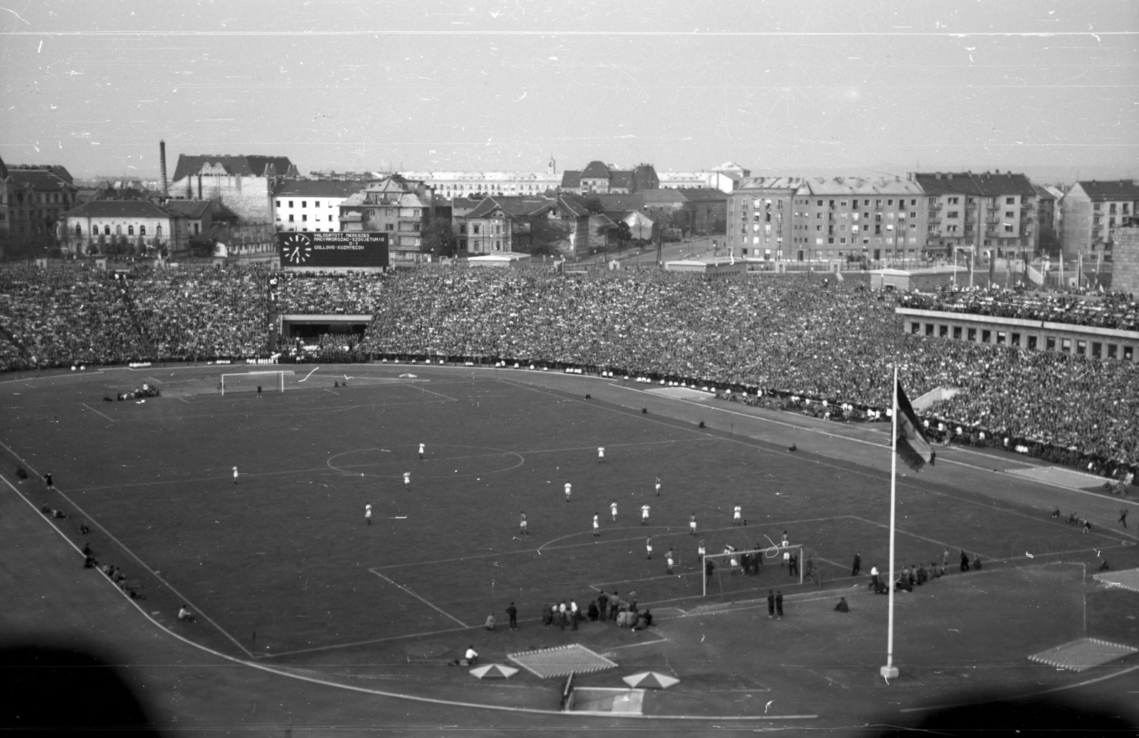 Magyarország, Népstadion, Budapest XIV., Magyarország - Szovjetunió (1:1) válogatott labdarúgó-mérkőzés, 1955. szeptember 25., 1955, Berkó Pál, labdarúgás, Budapest, Fortepan #79367