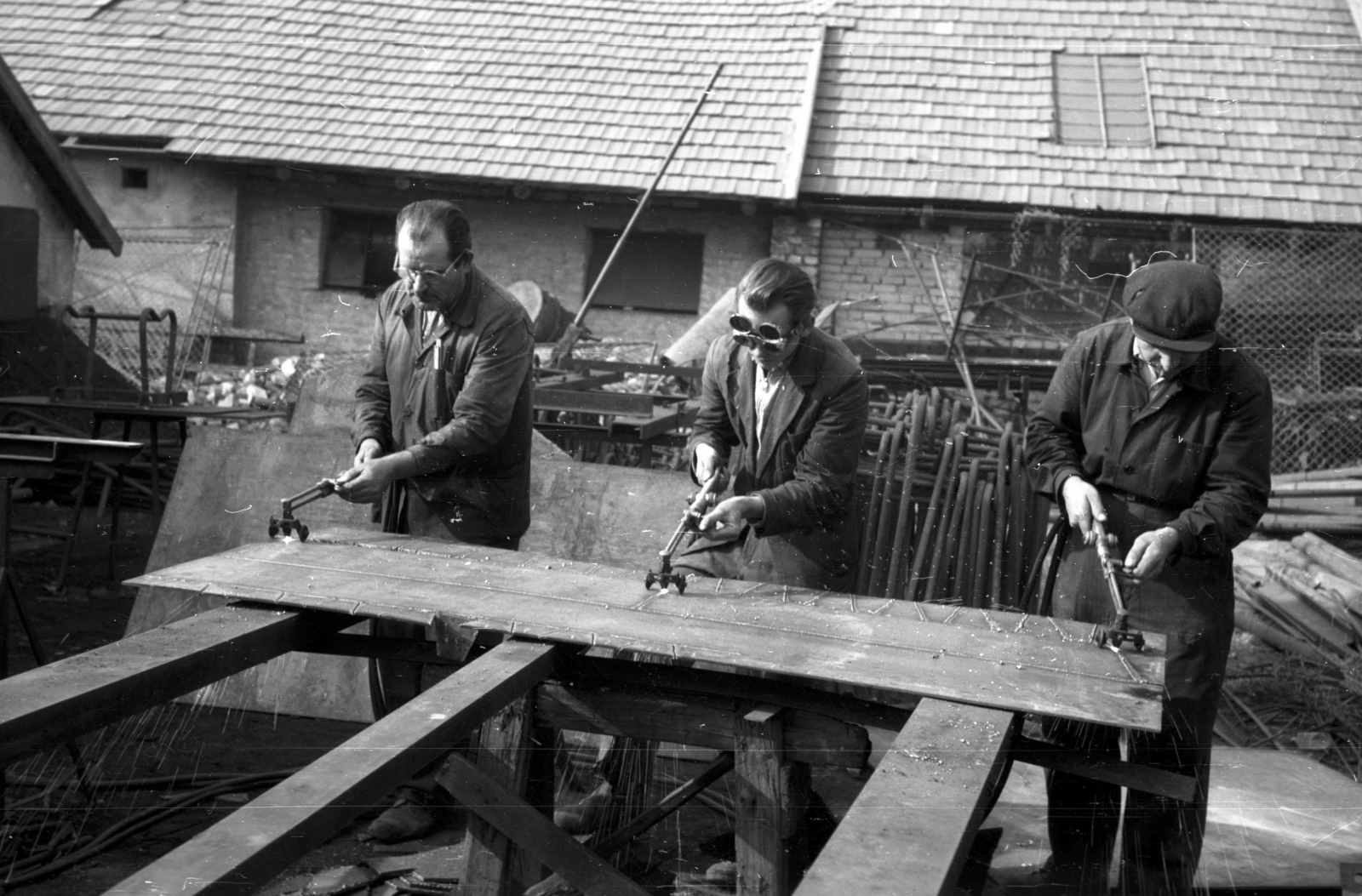 1955, Berkó Pál, lángvágó, Fortepan #79369
