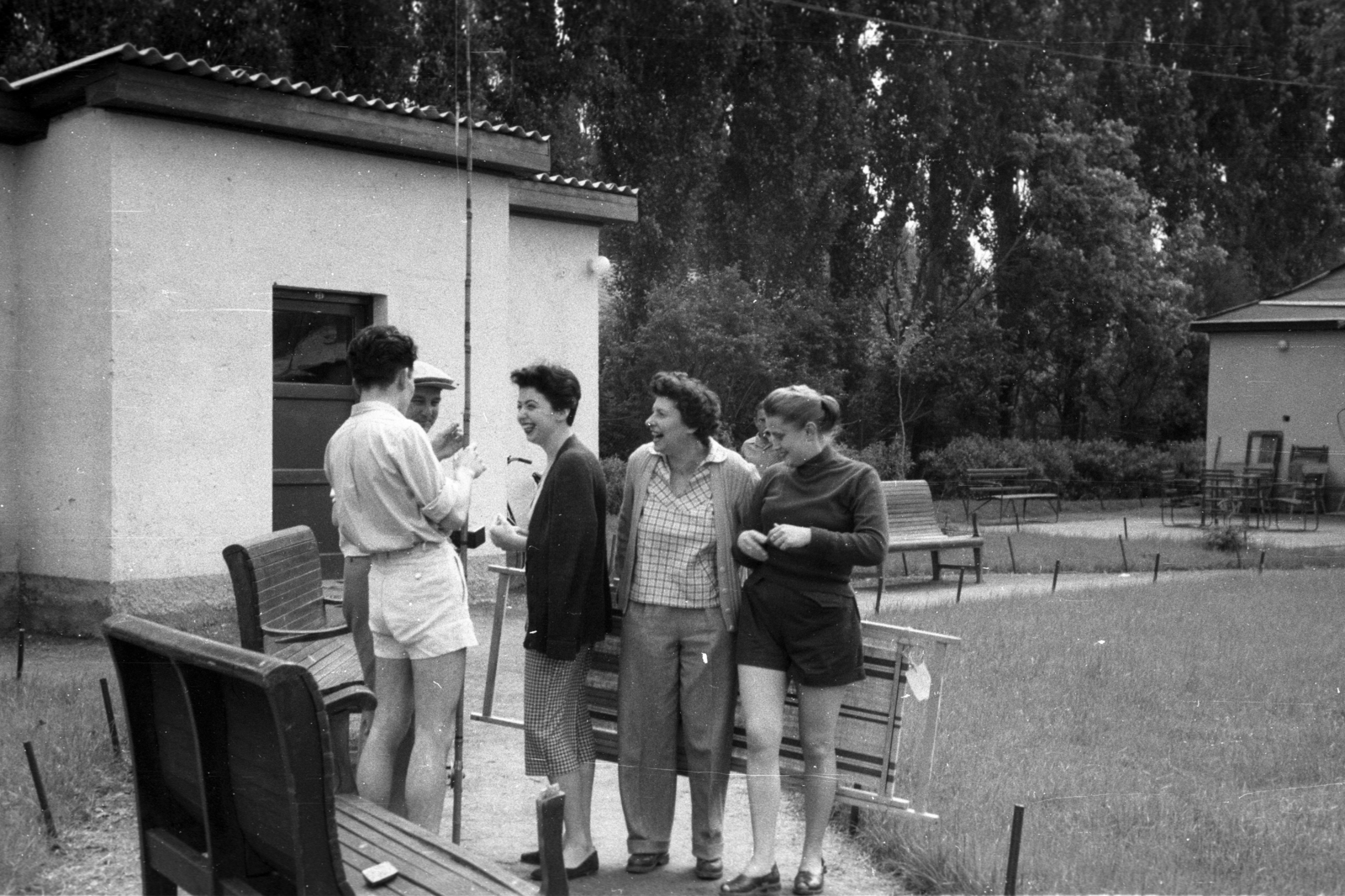 1959, Berkó Pál, bench, Fortepan #79370