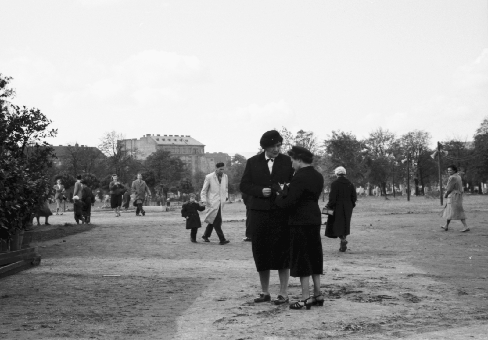 Hungary, Budapest VIII., Fiumei úti Nemzeti Sírkert (Kerepesi temető), Rajk László, Pálffy György, Szőnyi Tibor és Szalai András újratemetésekor 1956. október 6-án. Előtérben Rajk Lászlóné és háttal Pálffy Györgyné., 1956, Berkó Pál, Budapest, women, grief, Fortepan #79395