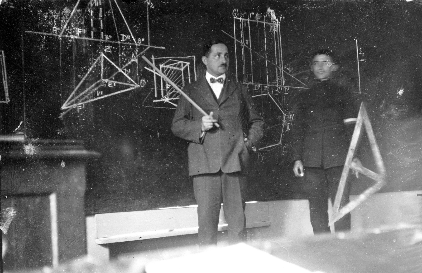 1923, Fortepan, school, classroom, education, blackboard, ruler, teacher, pointer, Fortepan #7944