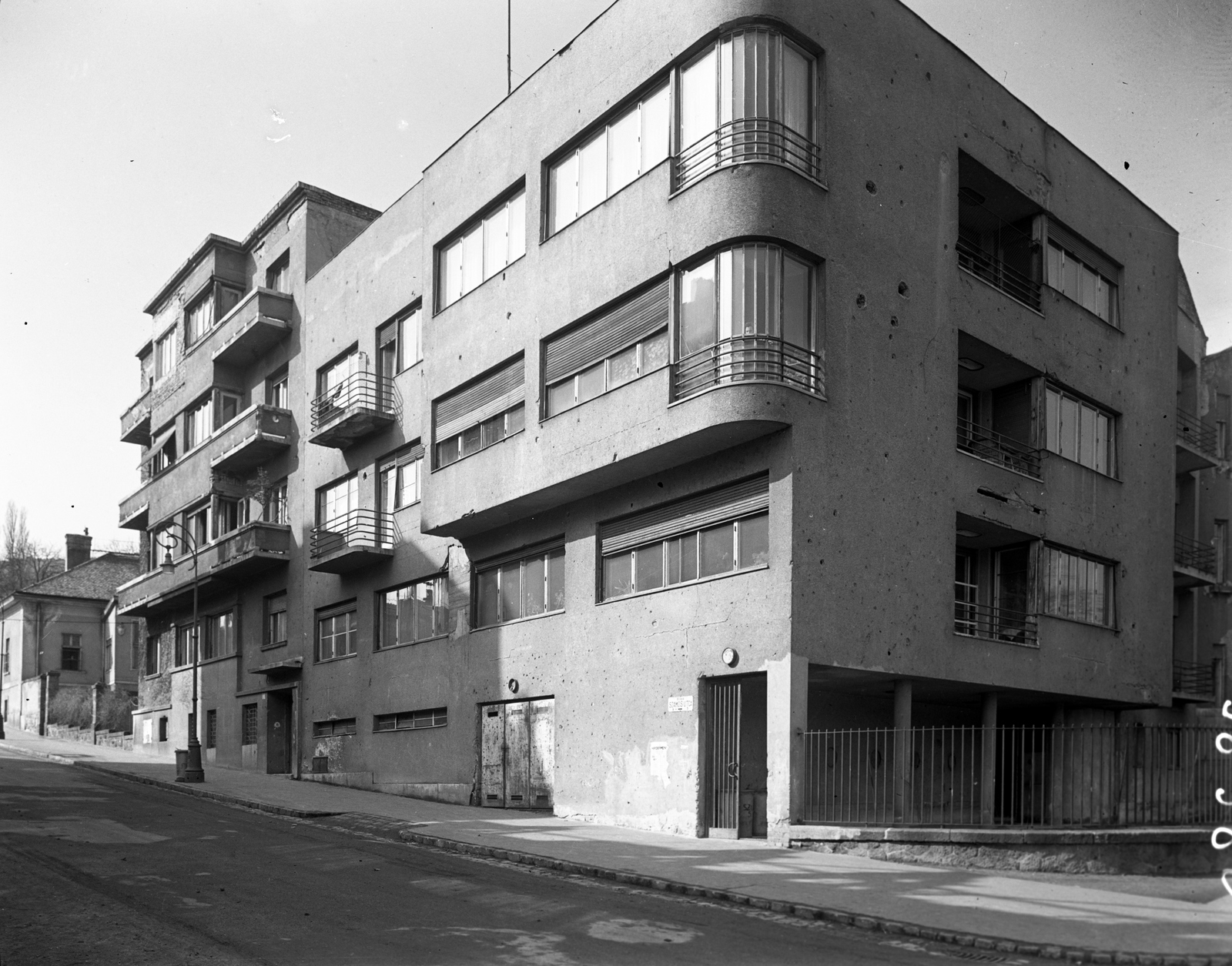 Hungary, Budapest XII., Szamos utca 5. (Maros utca sarok)., 1959, UVATERV, Budapest, Functionalism, Imre Platschek-design, Fortepan #79648