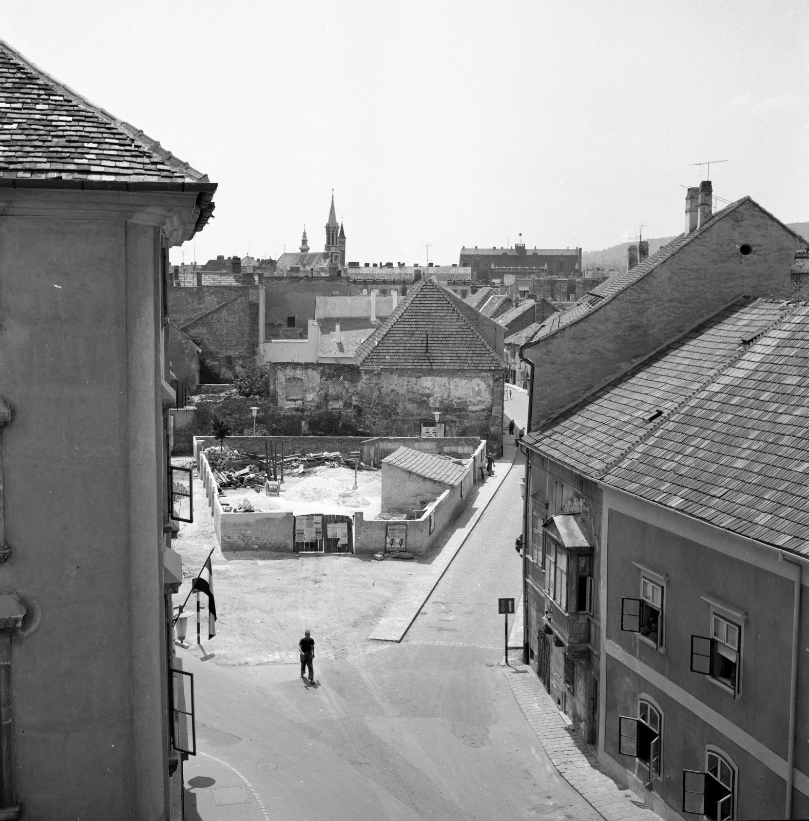 Magyarország, Sopron, Új utca - Szent György utca elágazás a Városházából nézve., 1967, UVATERV, Fortepan #79727