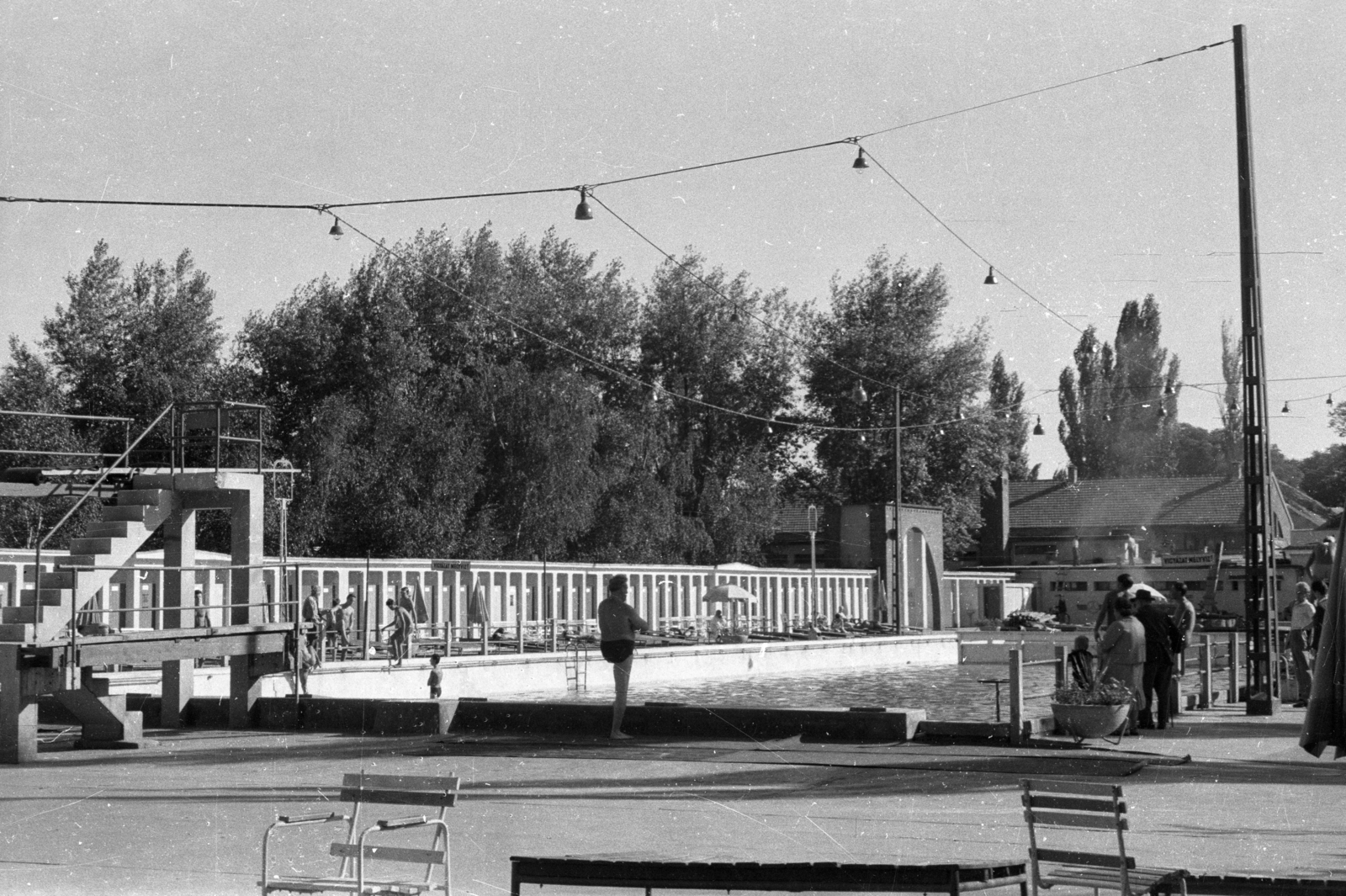 Hungary, Debrecen, Nagyerdei Strandfürdő., 1951, UVATERV, beach, Fortepan #79801