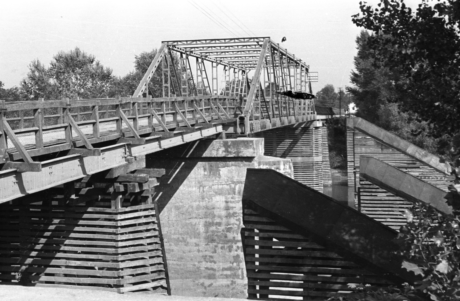 Hungary, Kisar, a Tisza-híd Tivadar felé nézve., 1953, UVATERV, bridge, Fortepan #80023