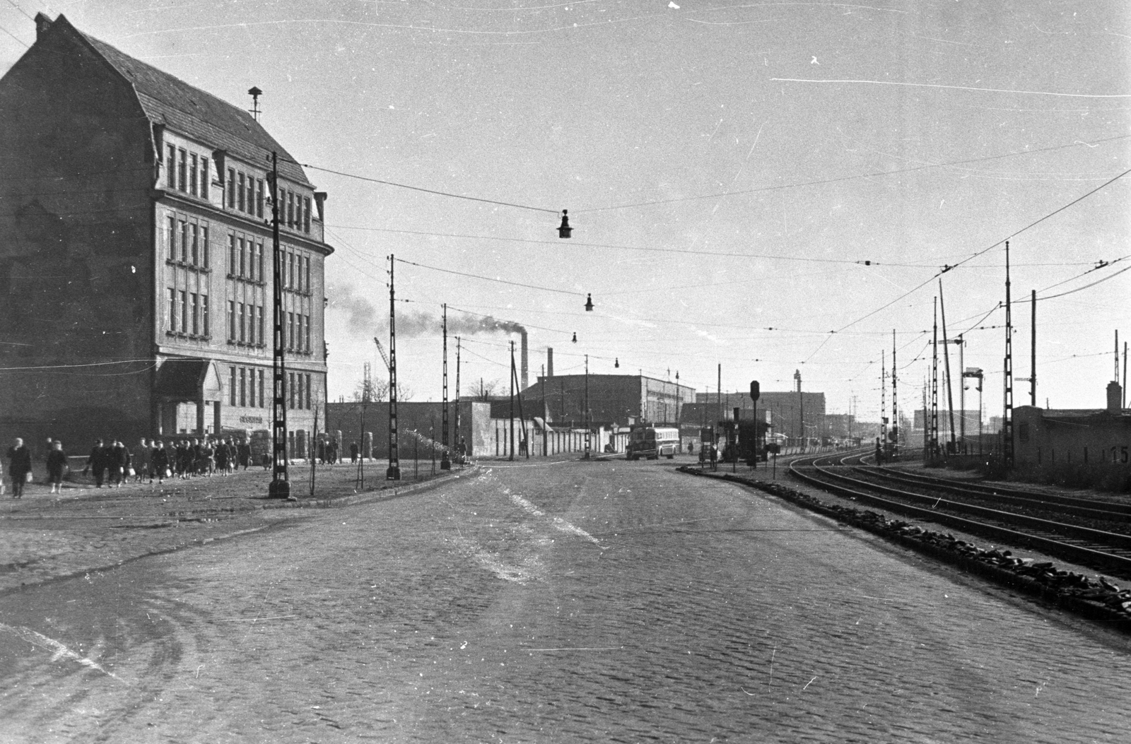 Hungary, Budapest IX., Soroksári út a Kén utca torkolatától a Határ út felé nézve. Középen balra az Illatos út torkolata., 1960, UVATERV, Budapest, Fortepan #80097