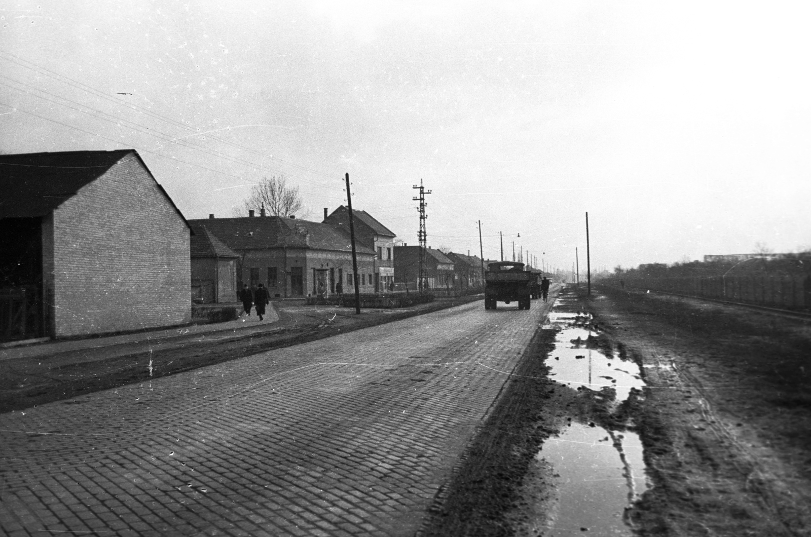 Magyarország, Budapest XXI., II. Rákóczi Ferenc út, balra a Béla utca torkolata., 1960, UVATERV, Budapest, Fortepan #80101