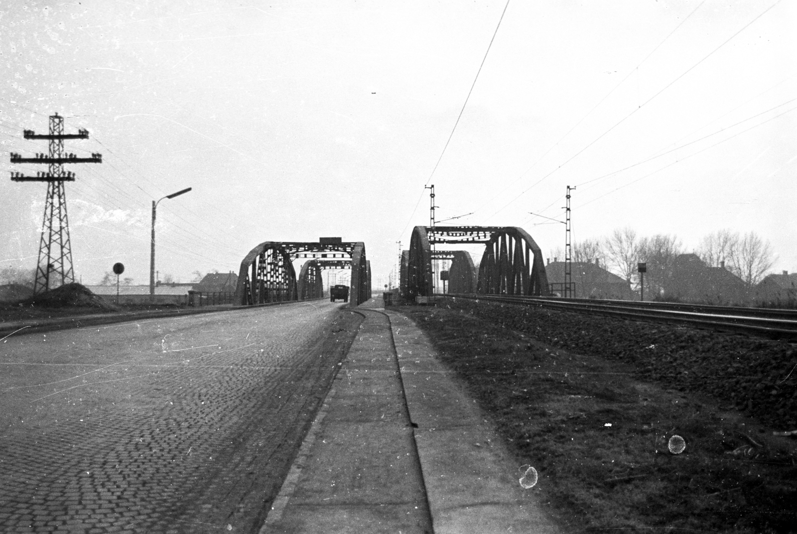 Magyarország, Budapest IX., Kvassay Jenő út, szemben a Ráckevei (Soroksári)-Duna feletti Kvassay Jenő híd., 1960, UVATERV, Budapest, Fortepan #80105