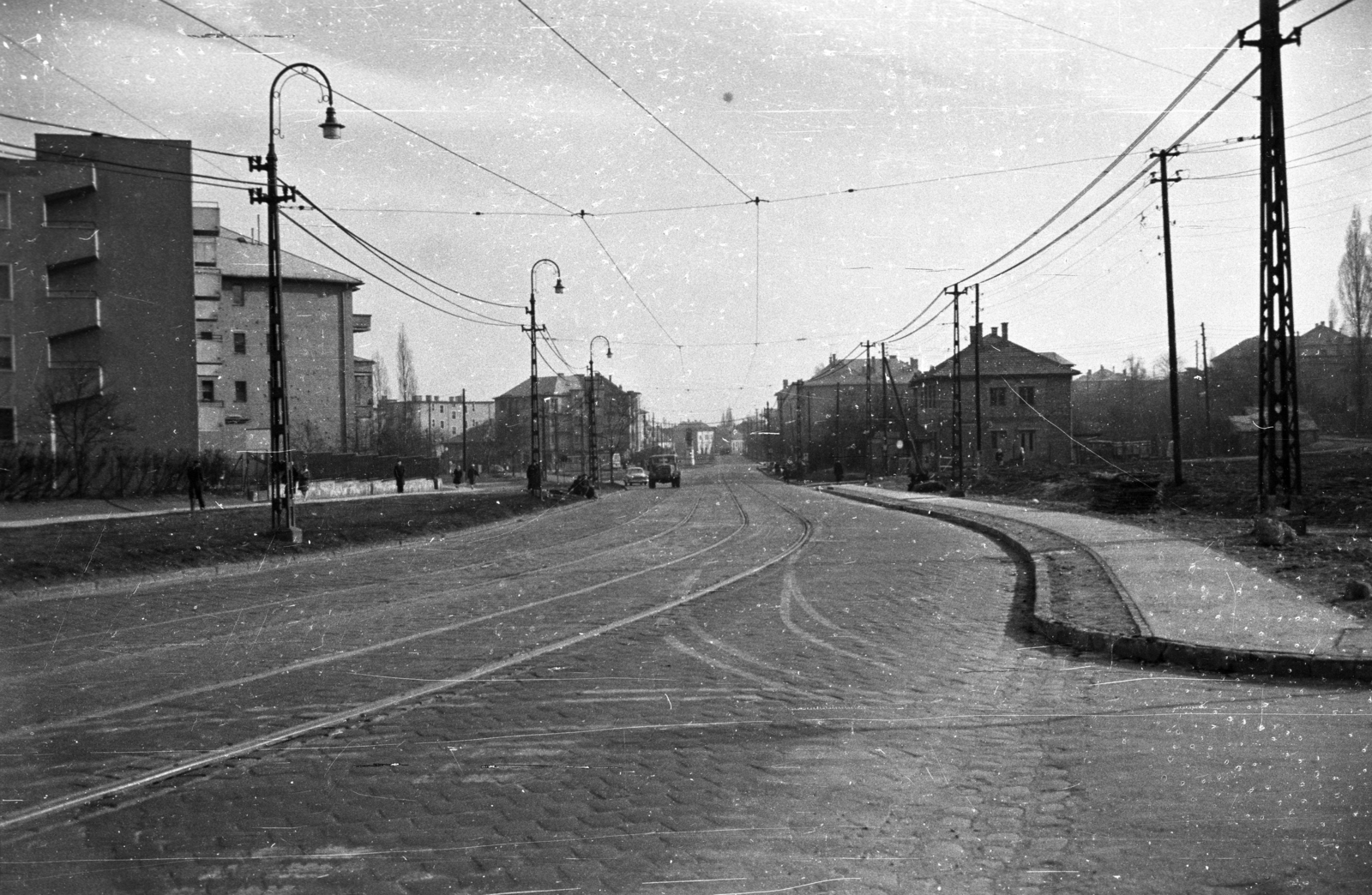 Hungary, Budapest XI., Budaörsi út, a háttérben balra a Villányi út elágazása., 1960, UVATERV, Budapest, Fortepan #80136