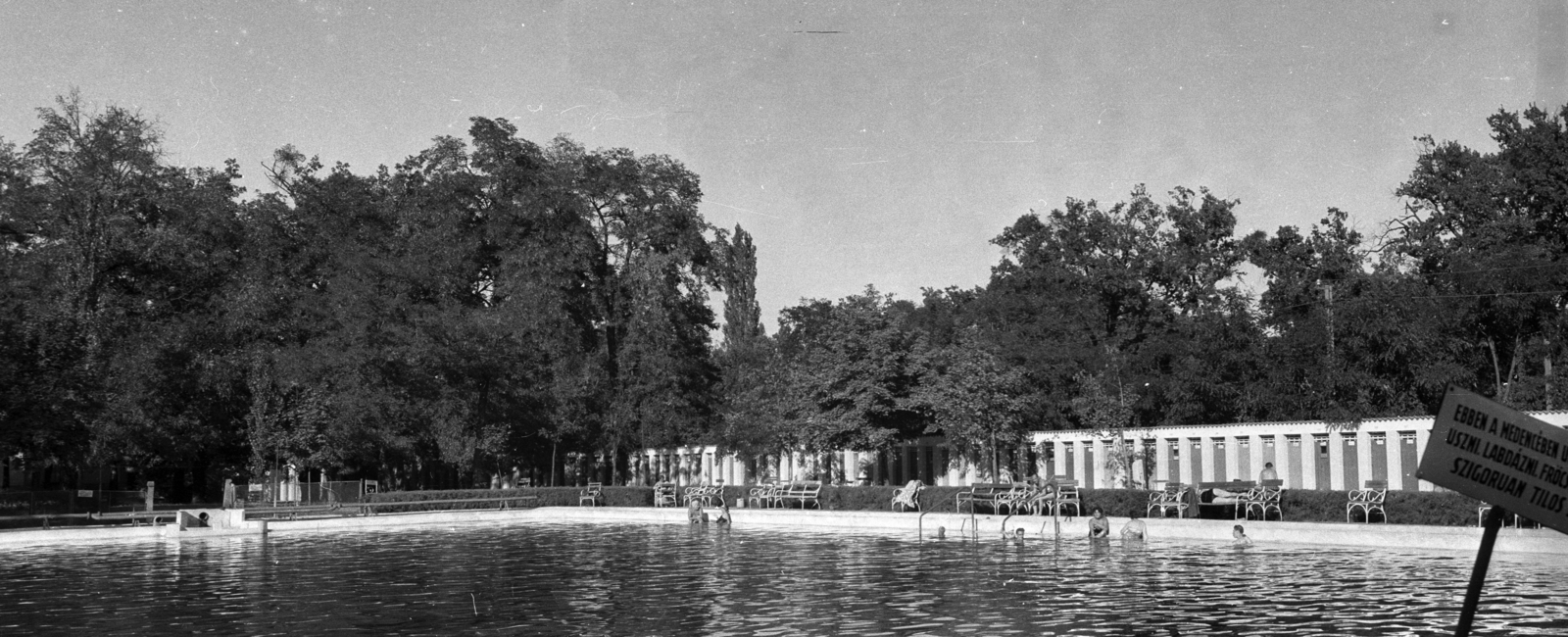 Hungary, Debrecen, Nagyerdői Gyógyfürdő., 1951, UVATERV, beach, thermal bath, Fortepan #80171