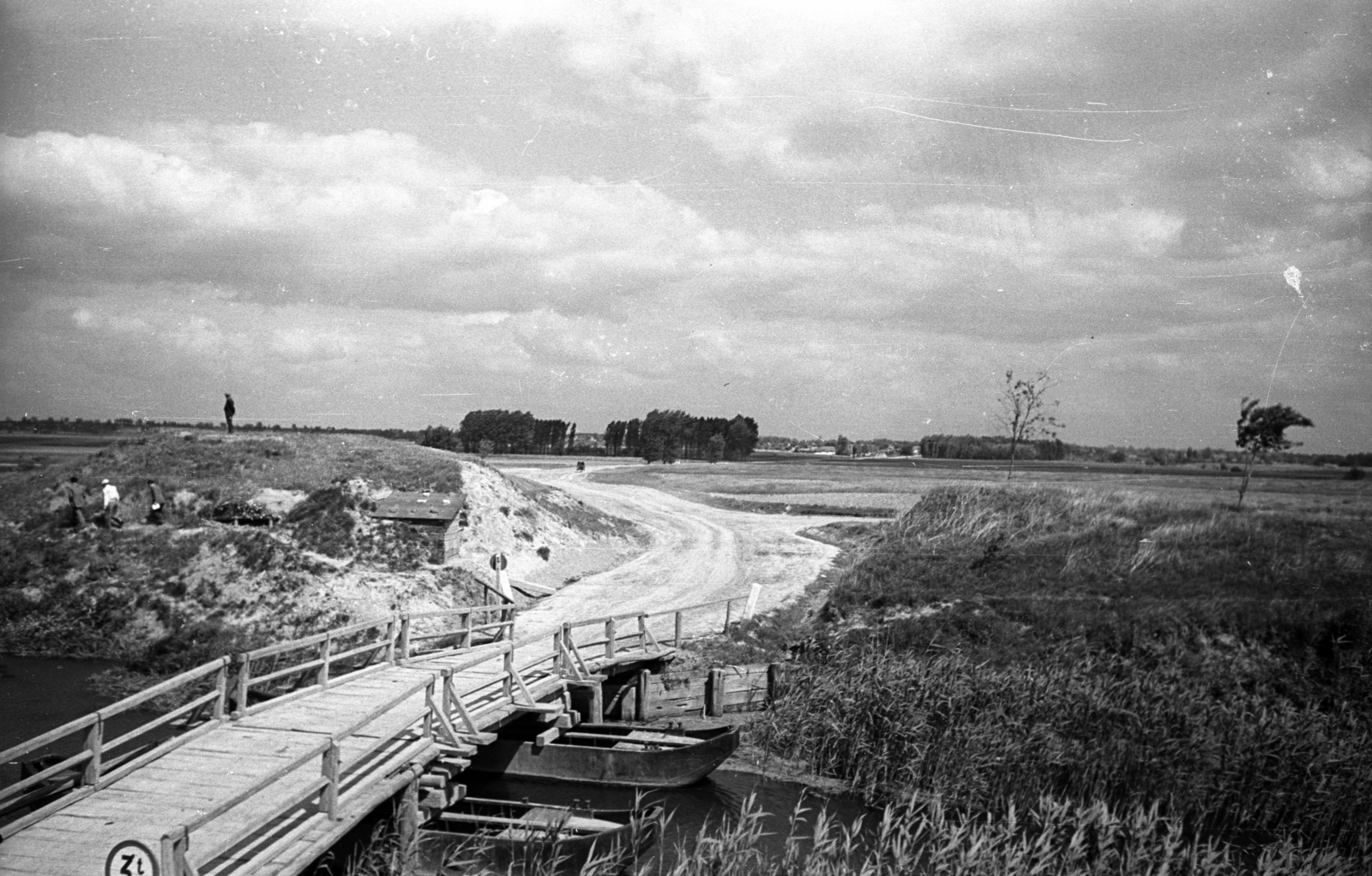 1950, UVATERV, híd, pontonhíd, fahíd, Fortepan #80208