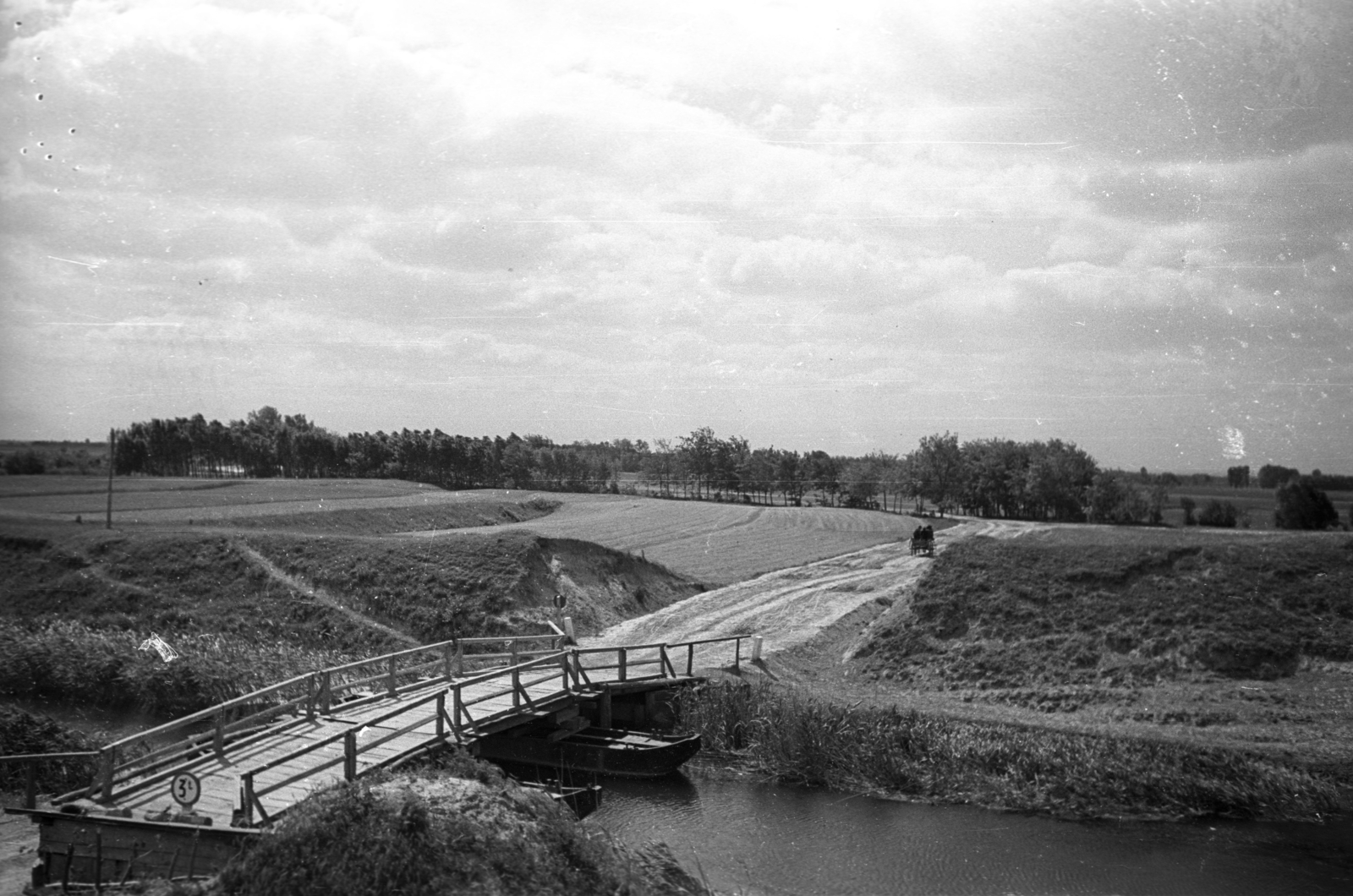 1950, UVATERV, bridge, pontoon bridge, wooden bridge, Fortepan #80209