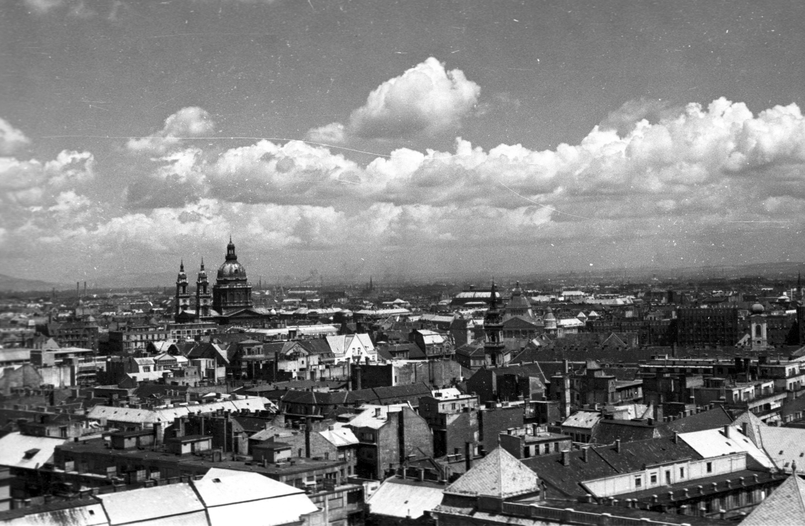 Hungary, Budapest, látkép az Erzsébet híd felől a Bazilika felé nézve., 1962, UVATERV, picture, Fortepan #80295