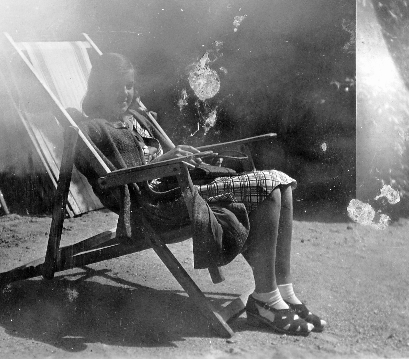 1952, Fortepan, portrait, deck chair, Fortepan #8037