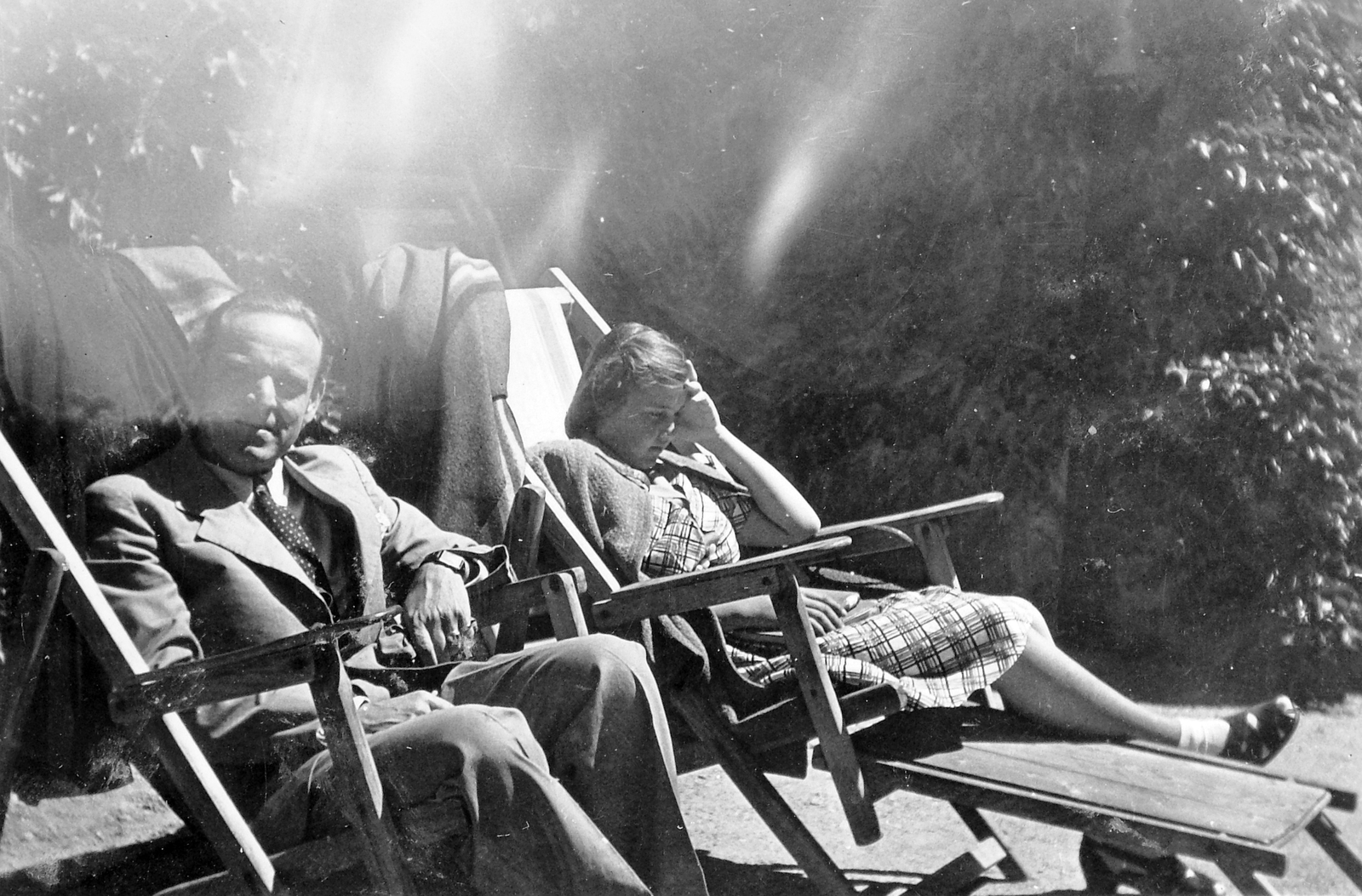 1952, Fortepan, relaxation, deck chair, Fortepan #8038