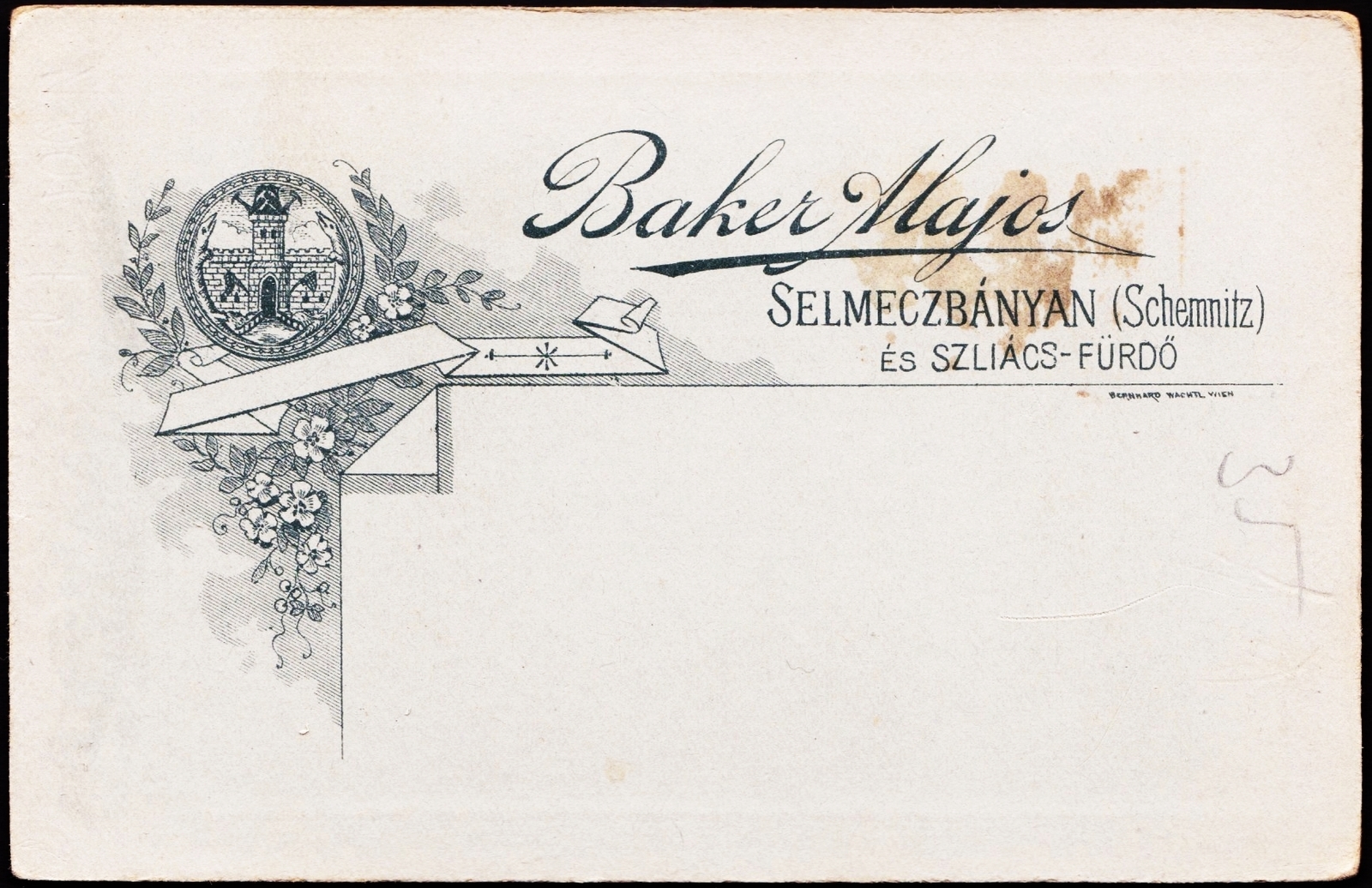 Slovakia, Selva di Val Gardena, Baker Alajos fényképész., 1900, Fortepan, studio, photographer, verso, Fortepan #81021