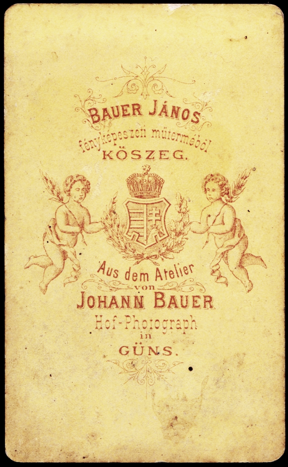 Hungary, Kőszeg, Bauer János fényképészeti műterme., 1900, Fortepan, studio, photographer, verso, Fortepan #81027
