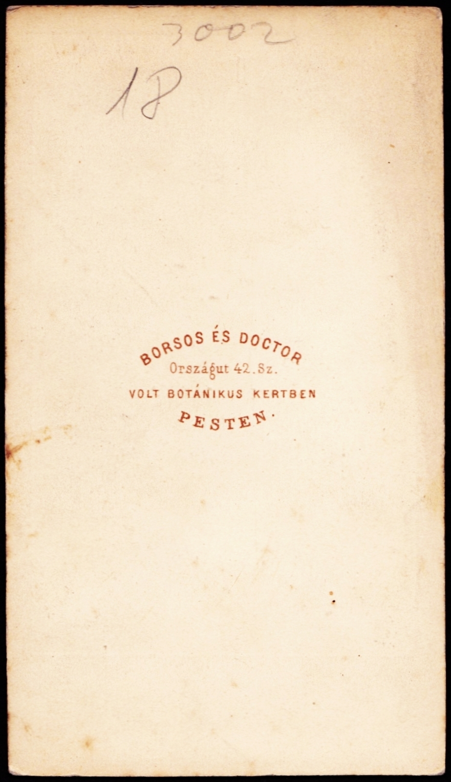 Magyarország, Budapest V., Károly körút (Országút 42)., Borsos József és Doctor Albert fényképészek., 1900, Fortepan, műterem, fényképész, hátlap, Budapest, Fortepan #81049