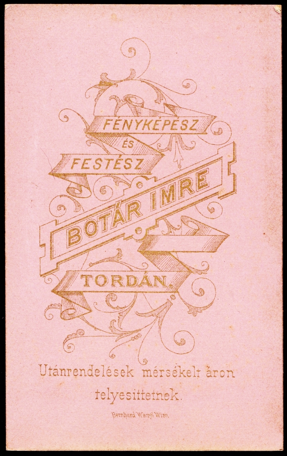 Romania,Transylvania, Turda, Botár Imre fényképész és festész., 1900, Fortepan, studio, photographer, verso, Fortepan #81051